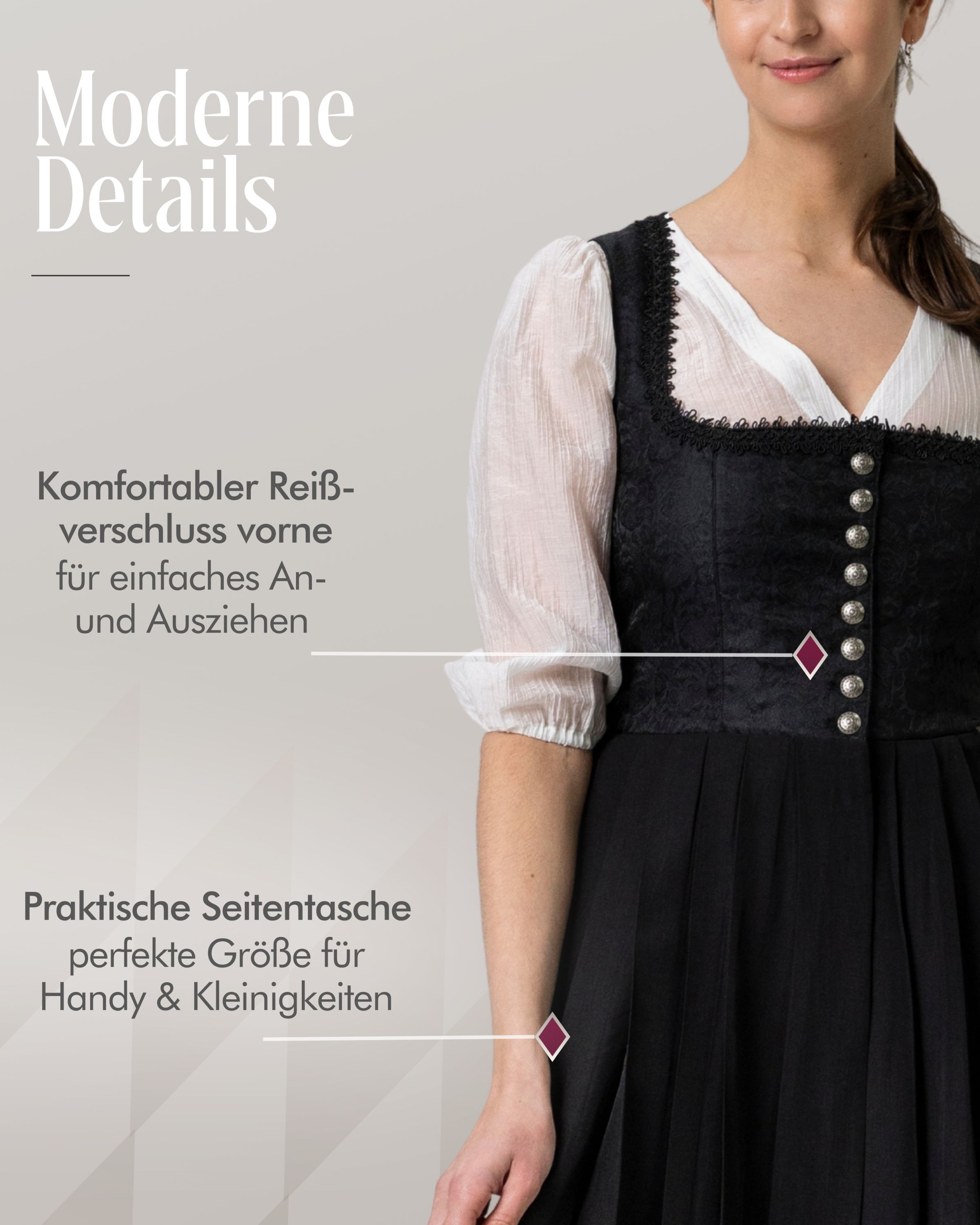 Gastrodirndl Saskia in Schwarz von Nübler