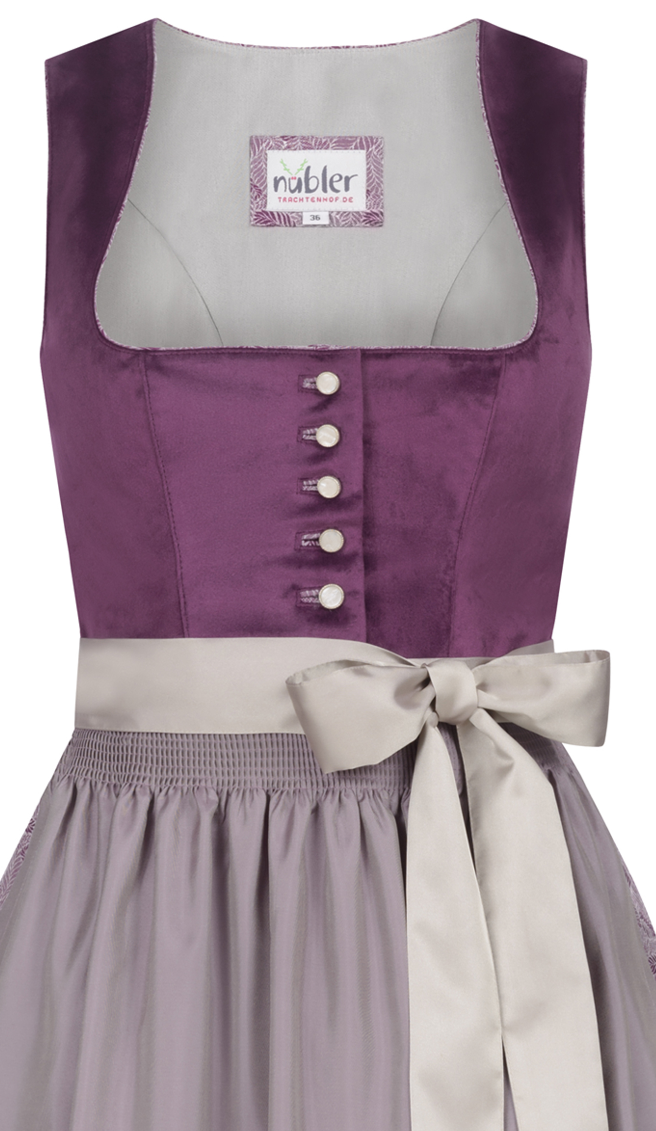 Midi Dirndl Giovanna in Aubergine von Nübler