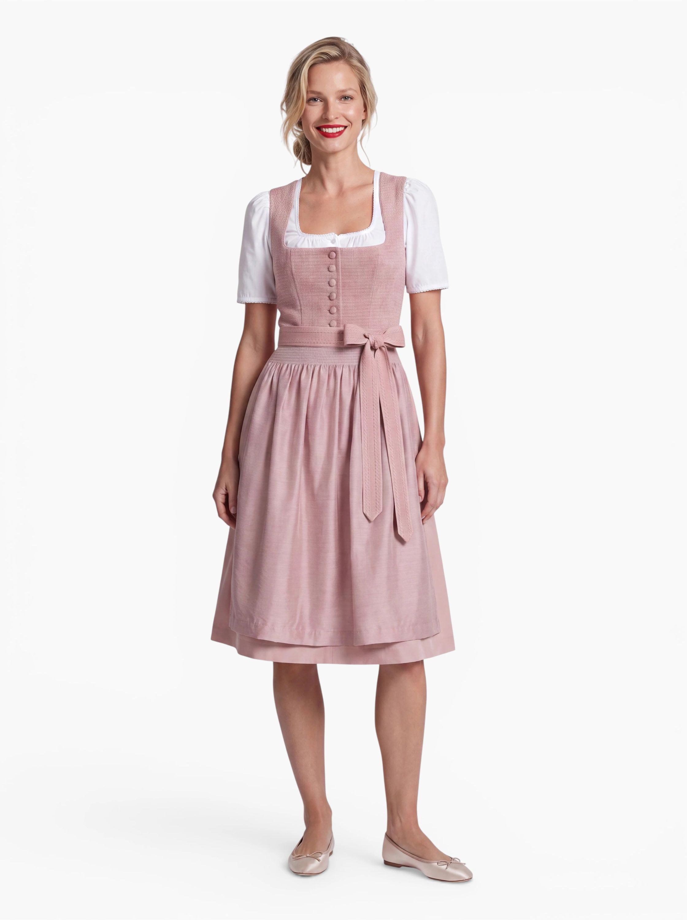 Mididirndl Kayla in Puderrosa von Nübler