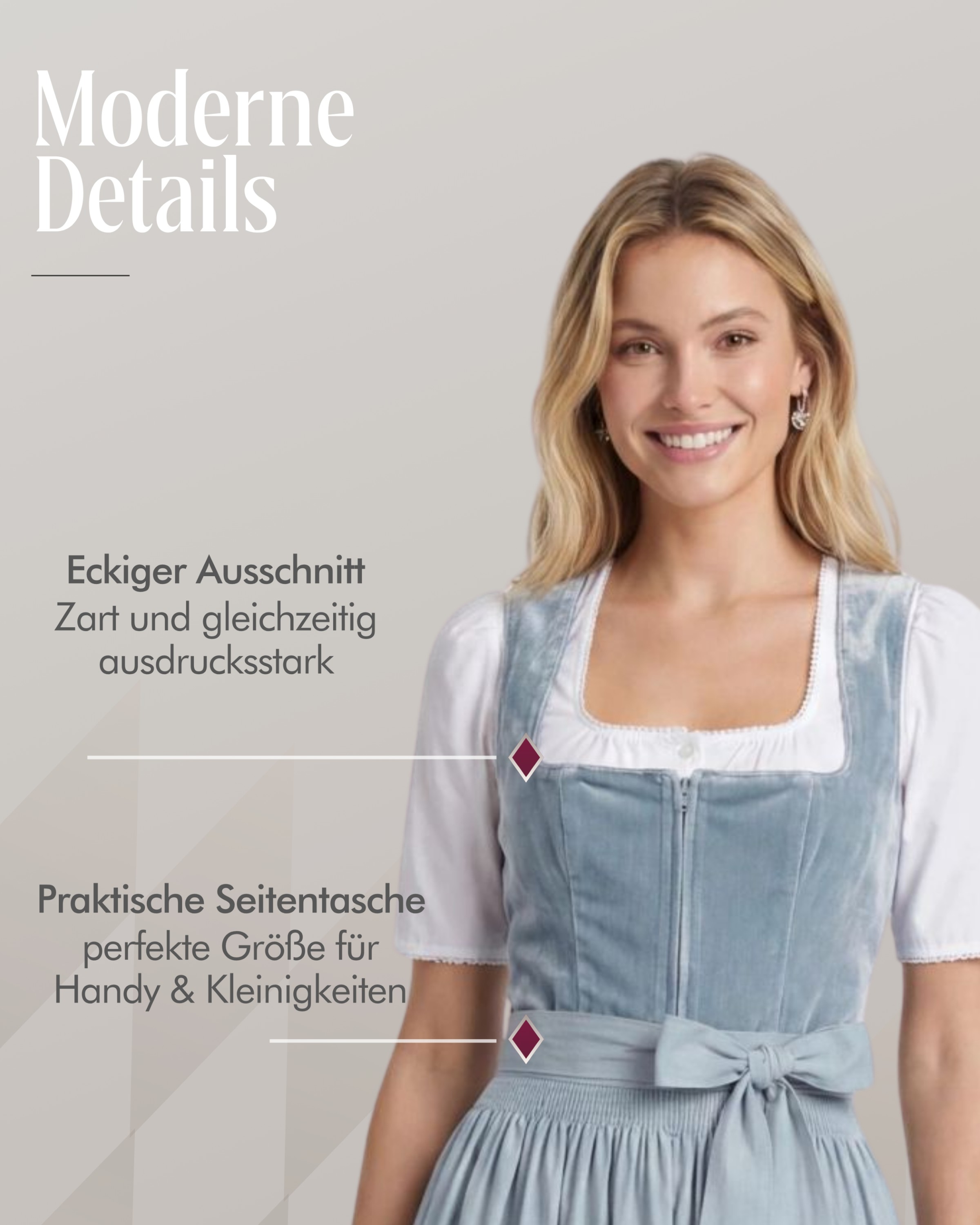 Mini Dirndl Korinna in Hellblau