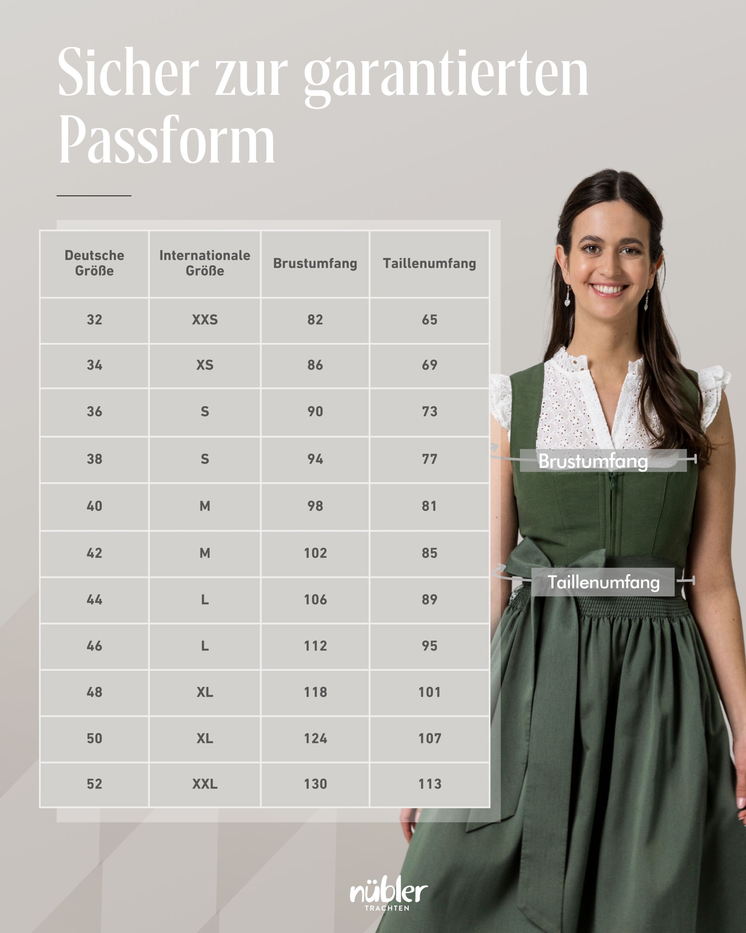 Midi Dirndl Rezi in Oliv von Nübler