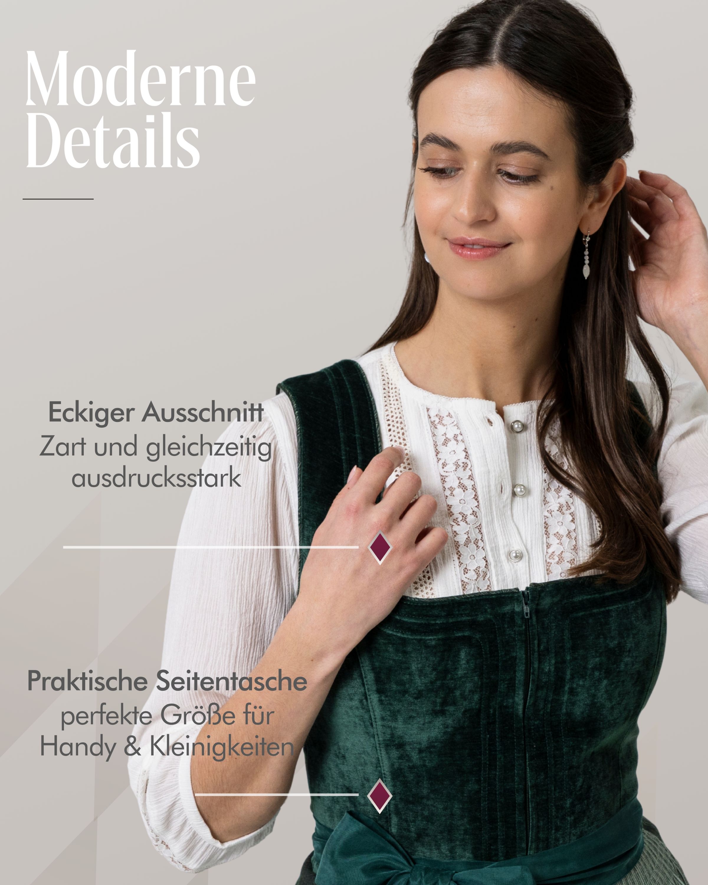 Midi Dirndl Klarissa in Tanne von Nübler