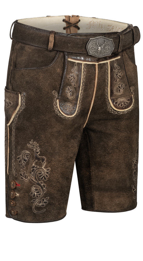 Lederhose kurz Hansi in Braun von Nübler Lederhose kurz Hansi in Braun von Nübler