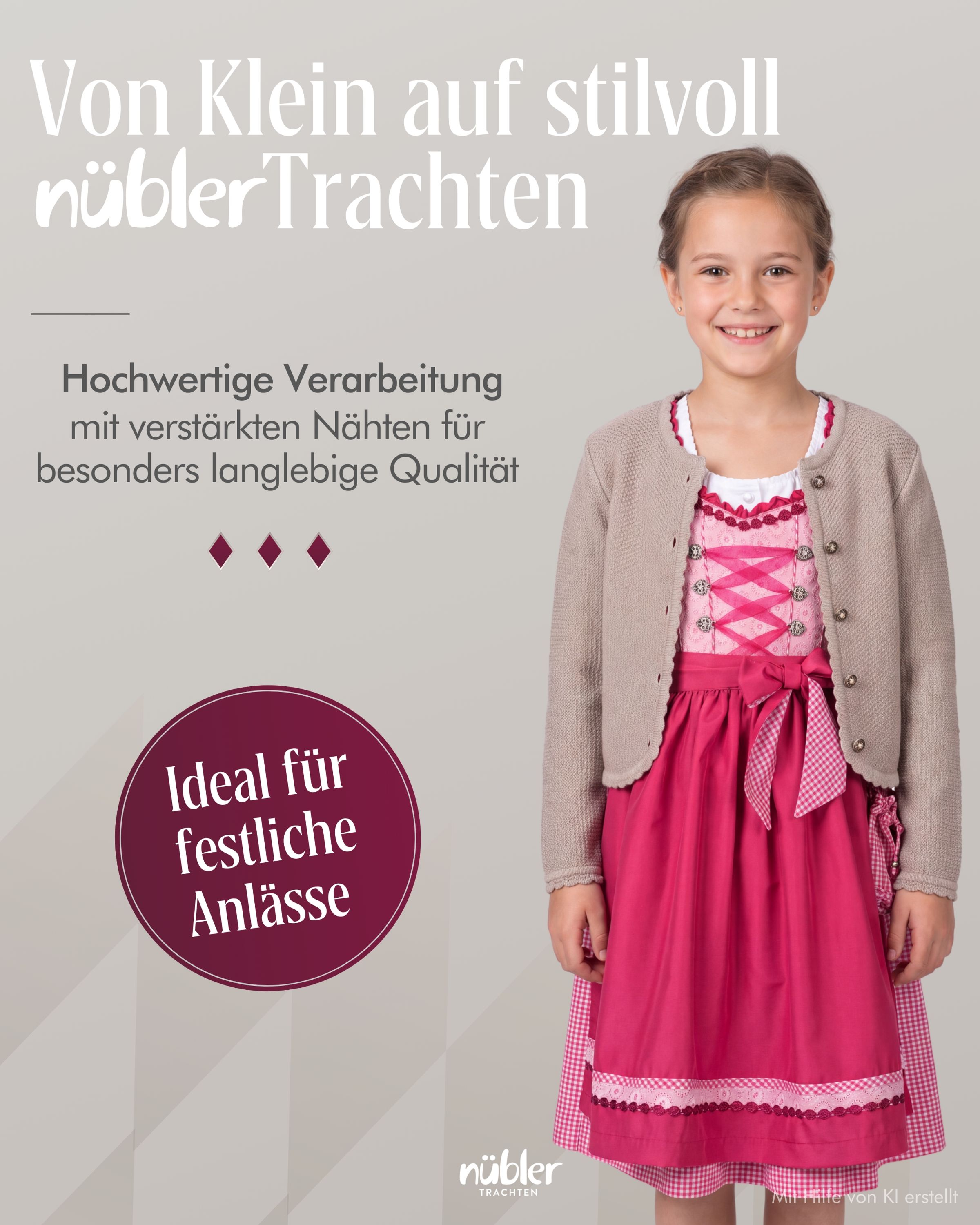 Kinderstrickjacke Yvonne in Natur von Nübler