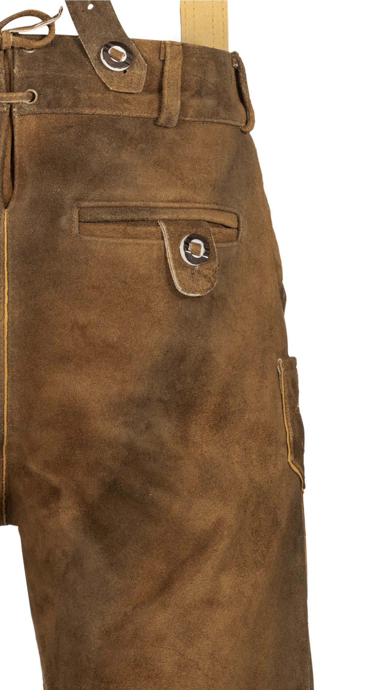 Lederhose kurz Bertl in Torf Braun Antik von Nübler