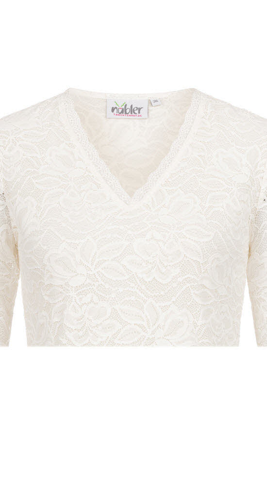 Trachtenbluse kurzarm Frieda in Creme von Nübler