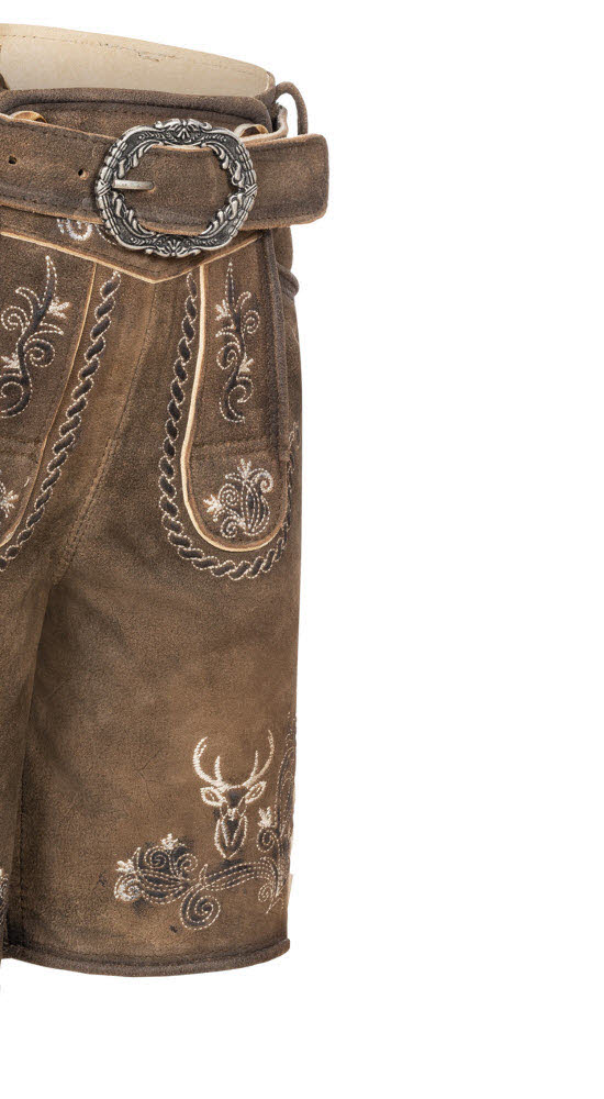 Kinderlederhose kurz Edgar in Braun von Nübler