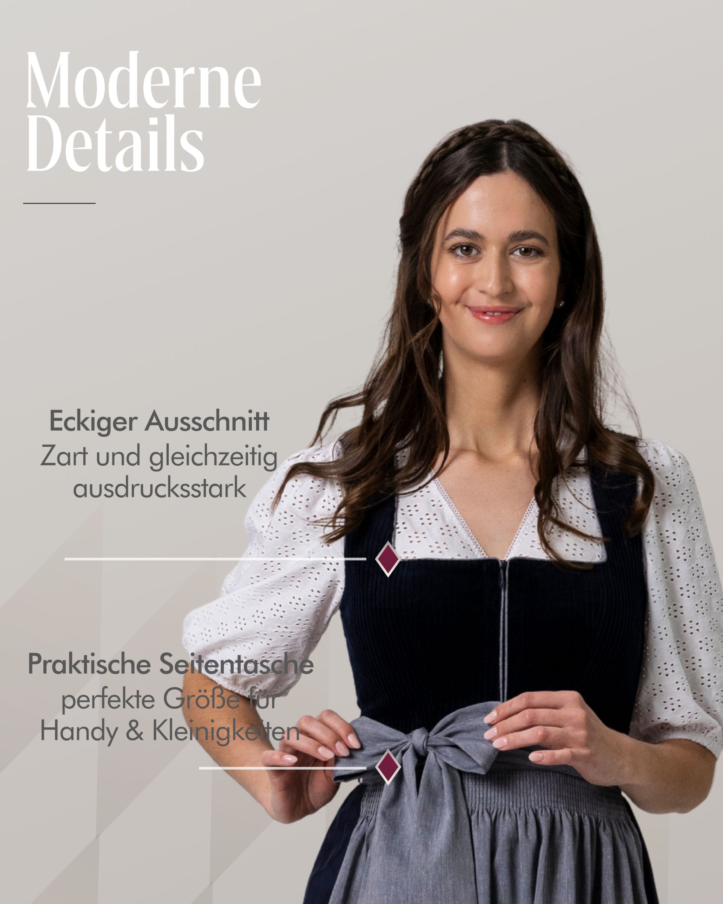 Maxidirndl Florentine in Saphirblau von Nübler