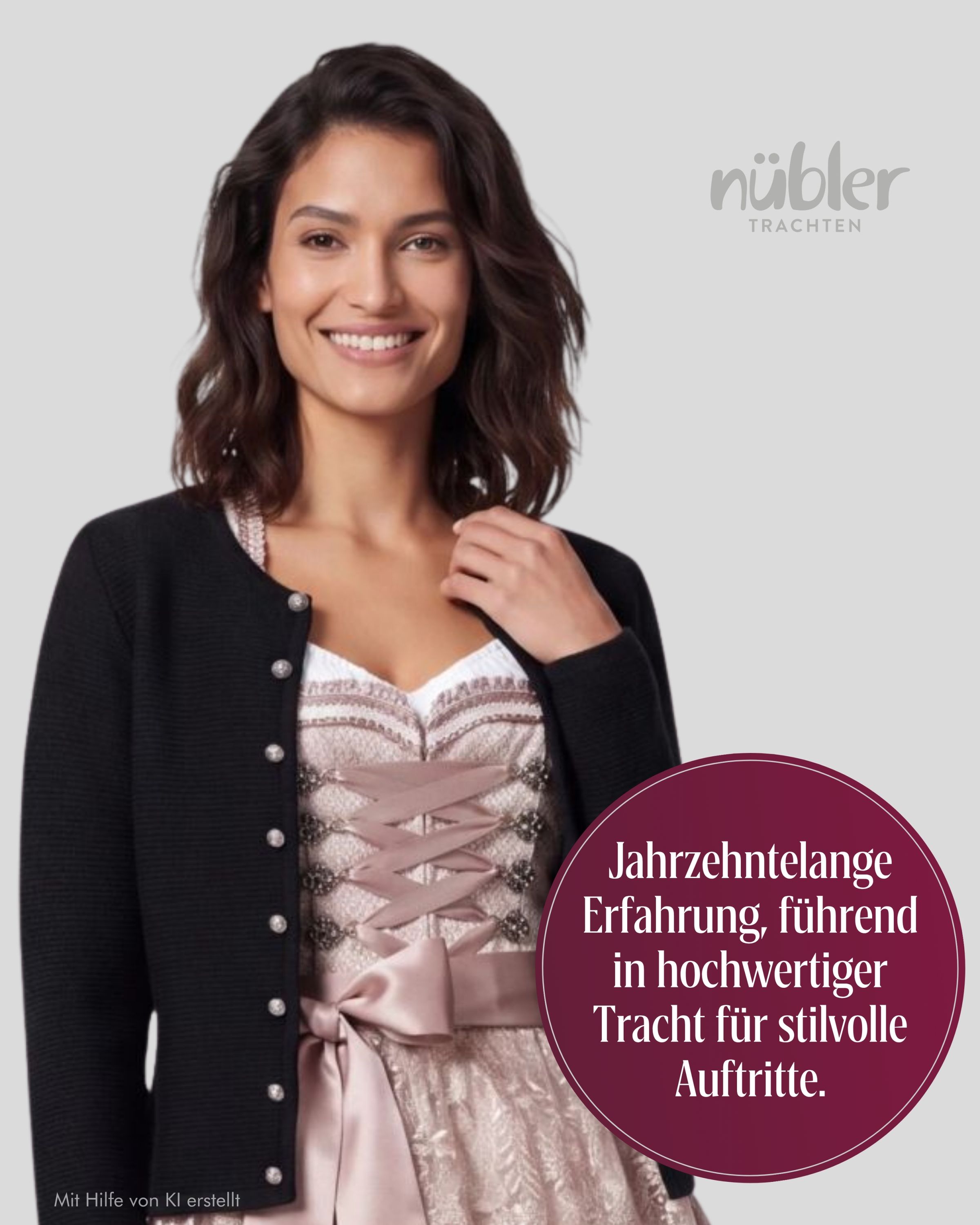 Dirndljacke Anni Schwarz Strickjacke Langarm mit Knöpfen