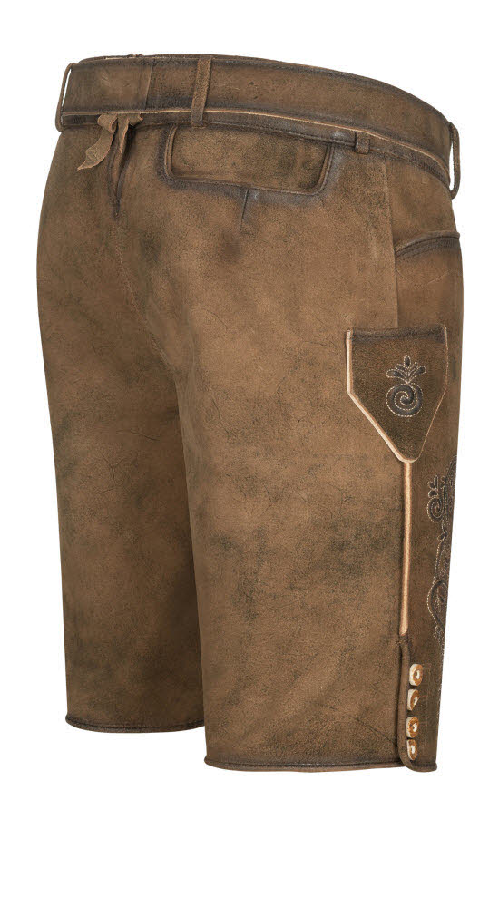 Lederhose kurz Horst in Dunkelbraun von Nübler