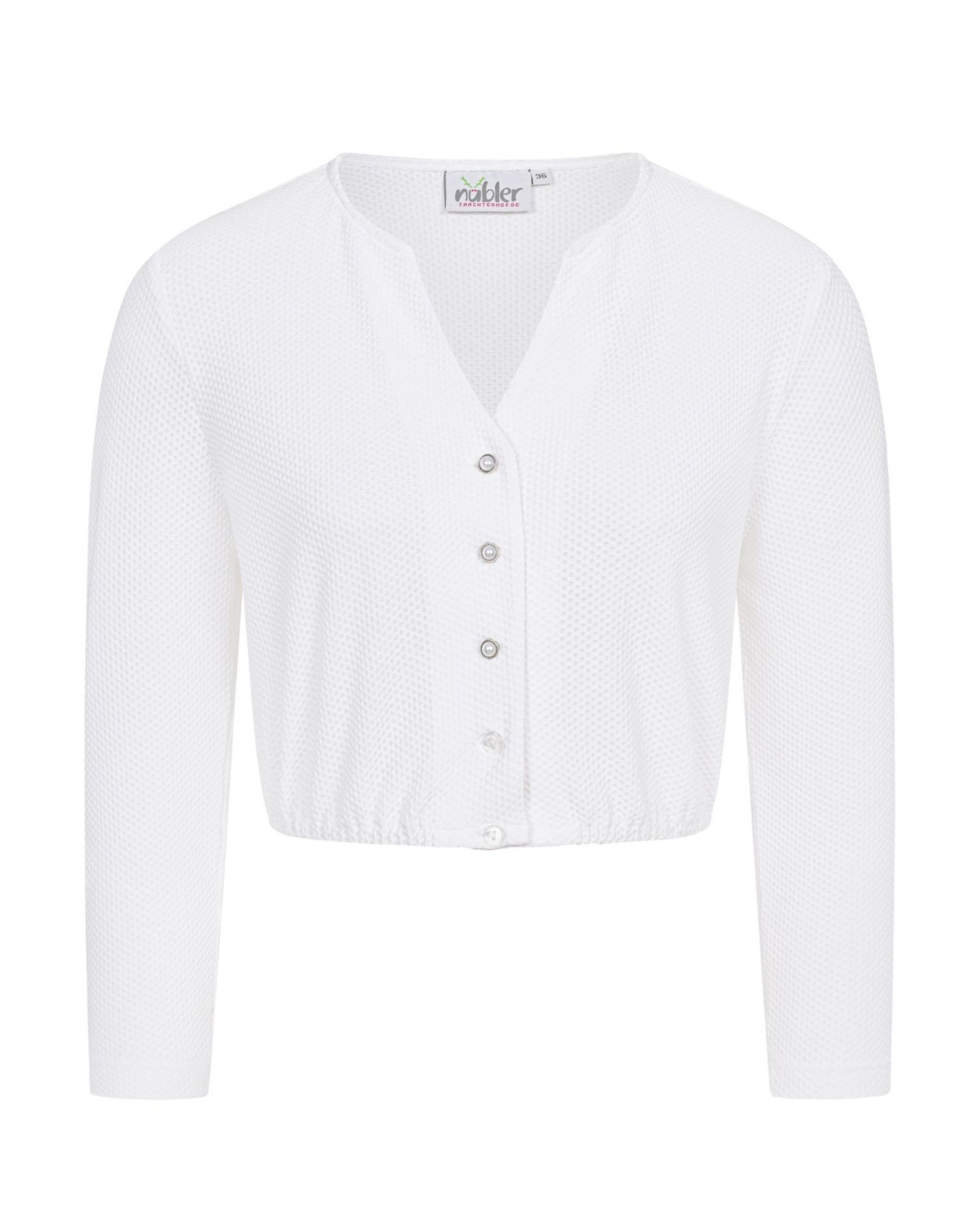 Dirndlbluse Langarm Lorena in Weiß