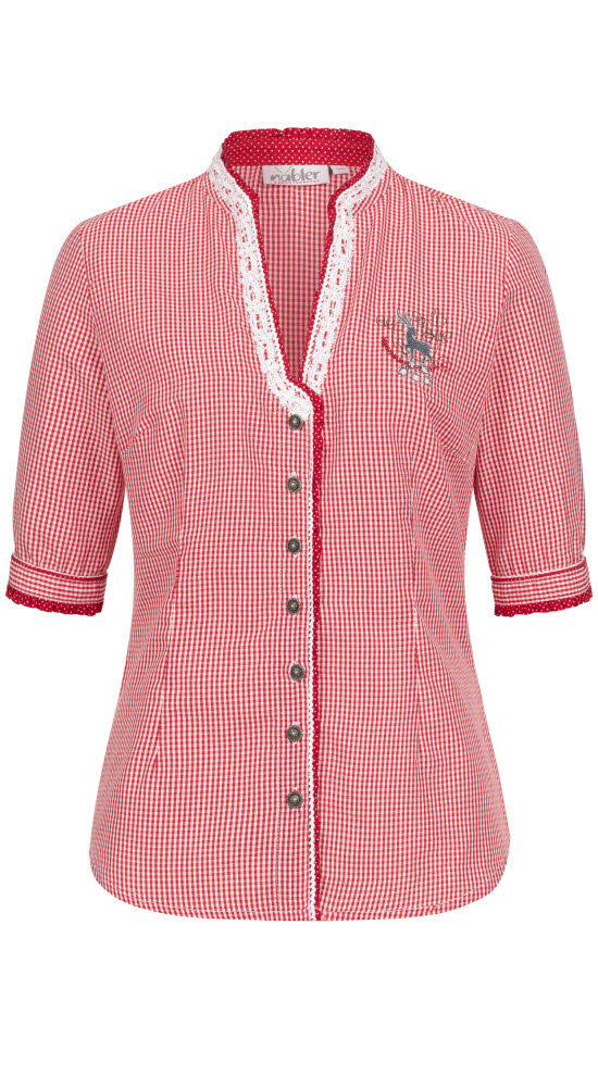 Trachtenbluse kurzar Sandy in Rot