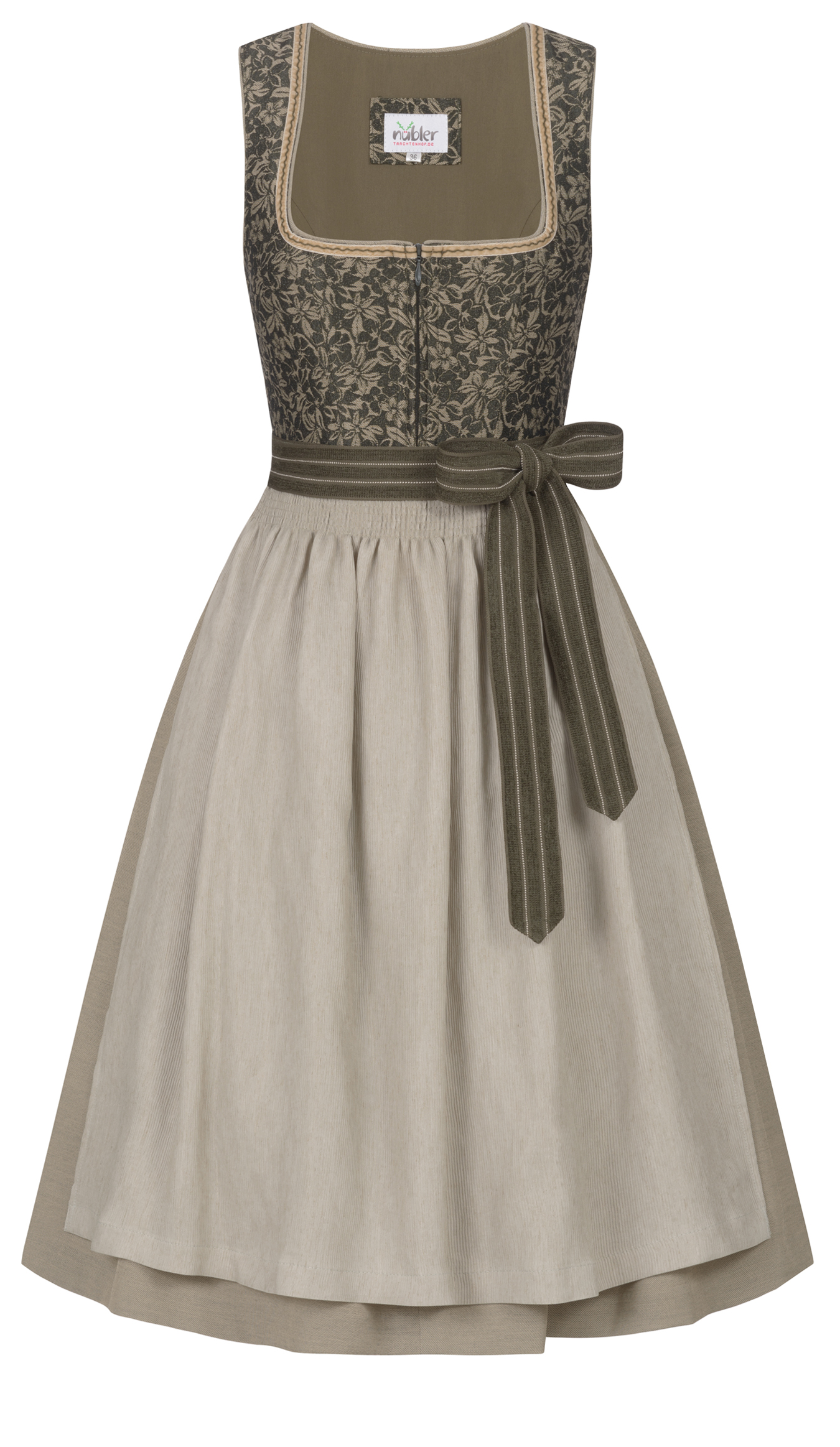 Midi Dirndl Gina in Oliv von Nübler Midi Dirndl Gina in Oliv von Nübler