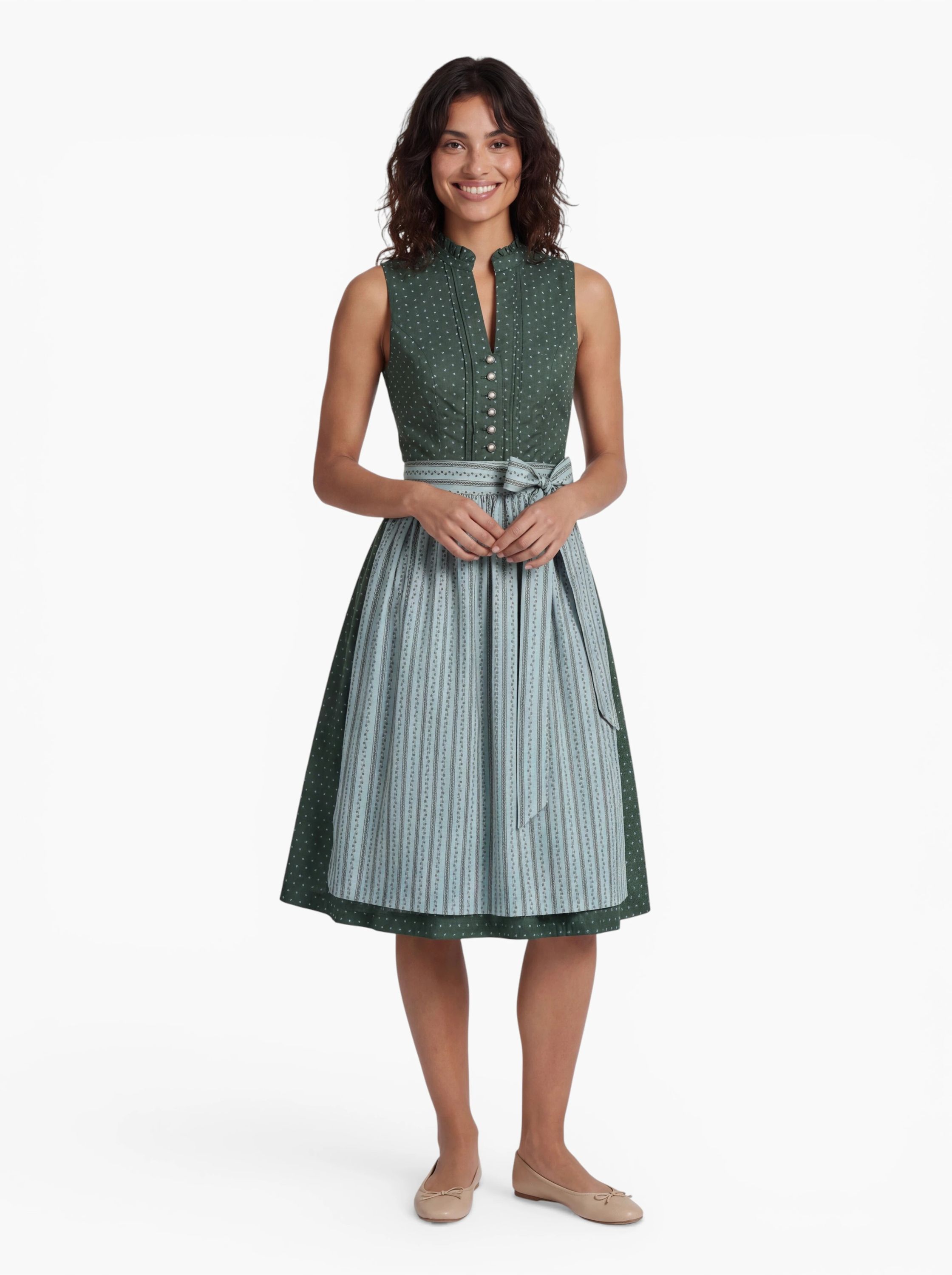 Dirndl midi Jette in Petrol von Nübler Größe 32