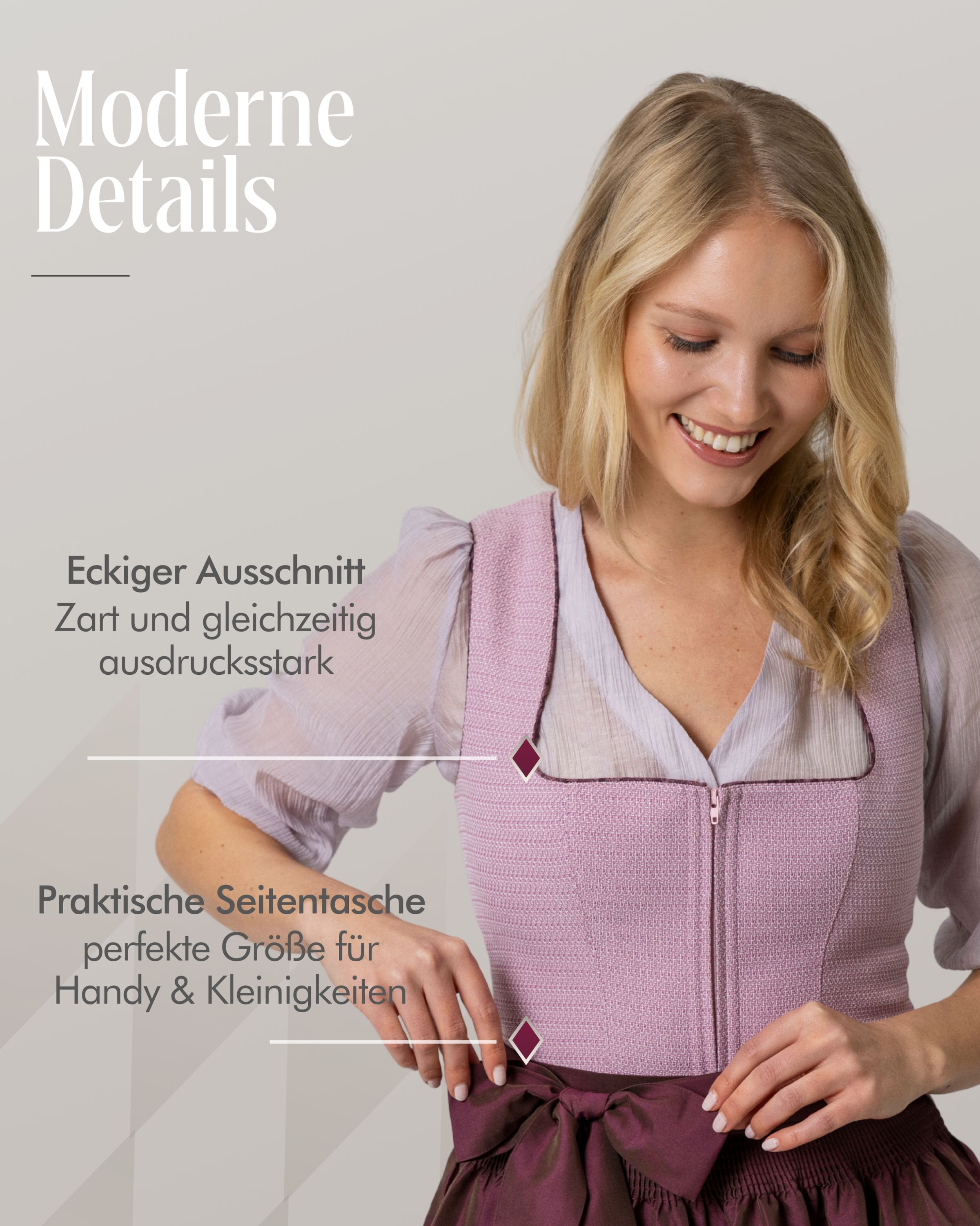 Mini Dirndl Kaja in Lavendel von Nübler