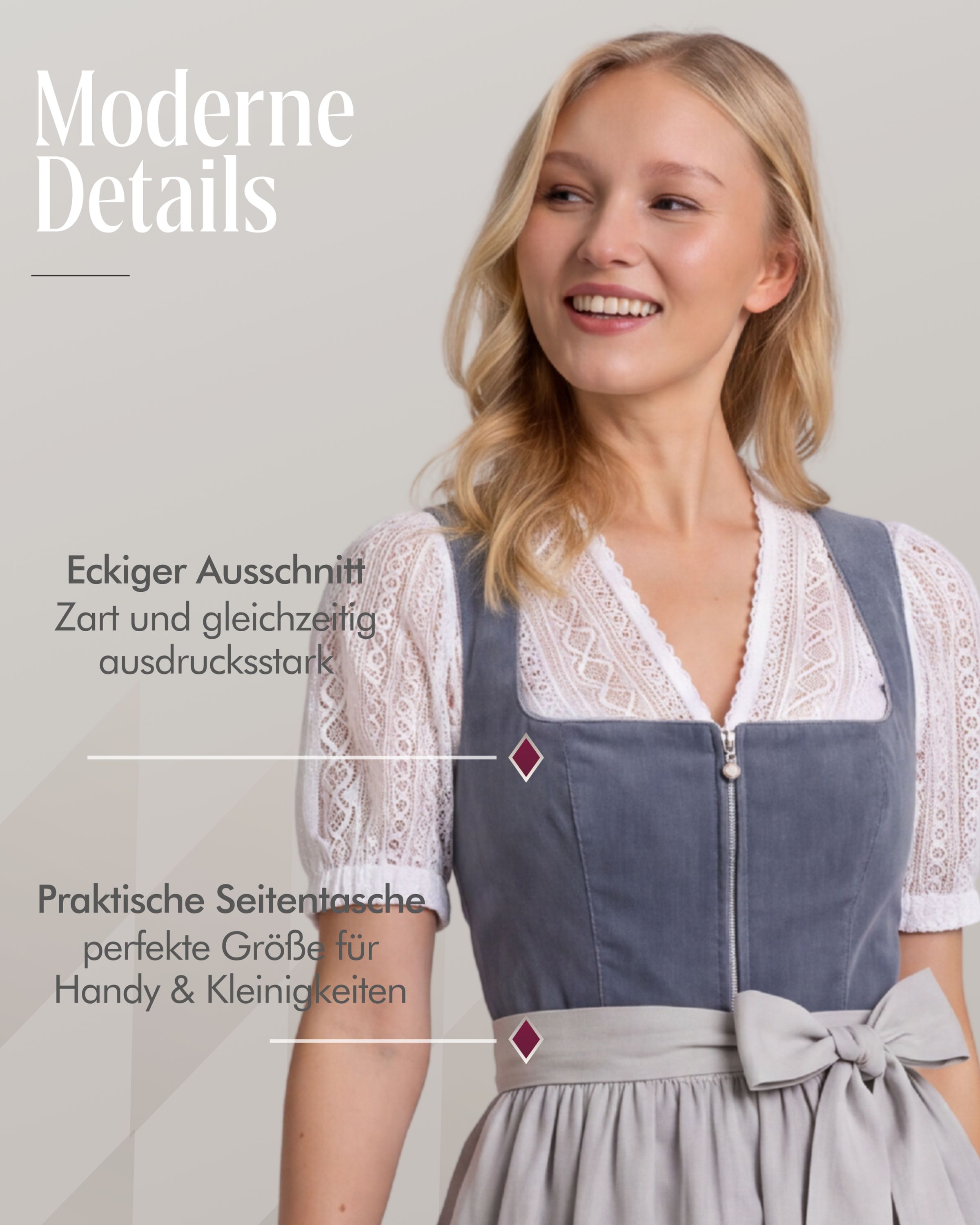 Midi Dirndl Katharina in Blau von Nübler