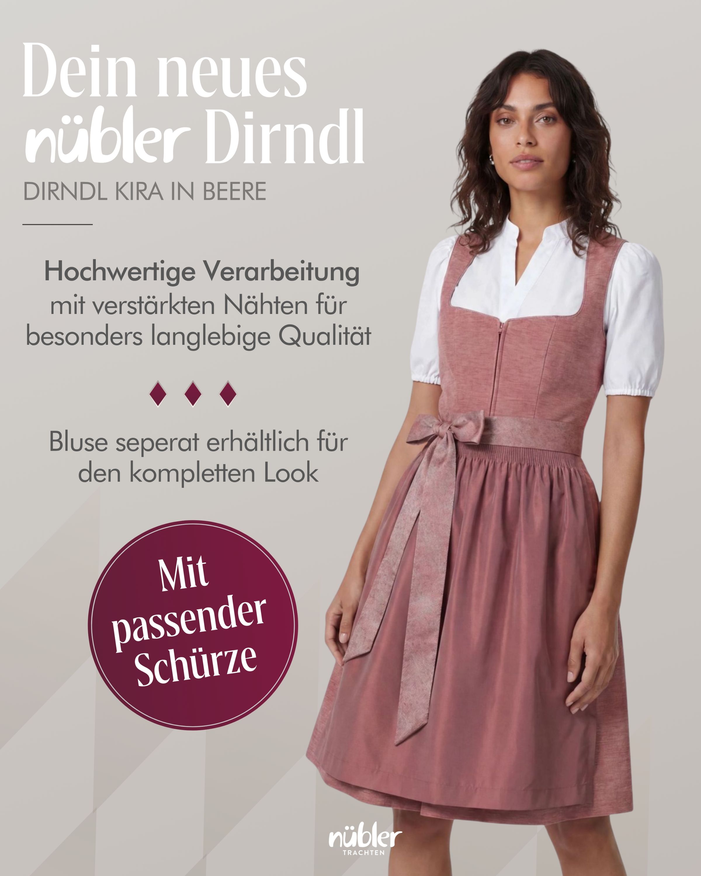 Midi Dirndl Kira in Beere