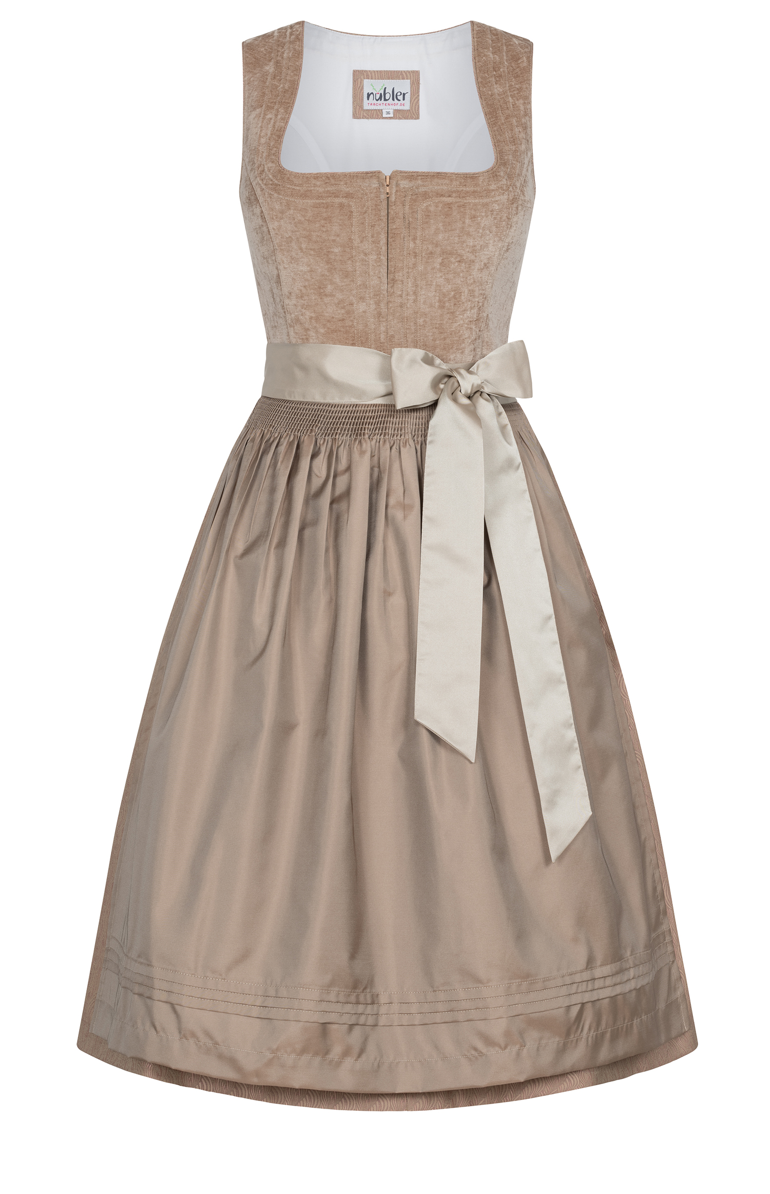 Midi Dirndl Klarissa in Karamellbeige von Nübler