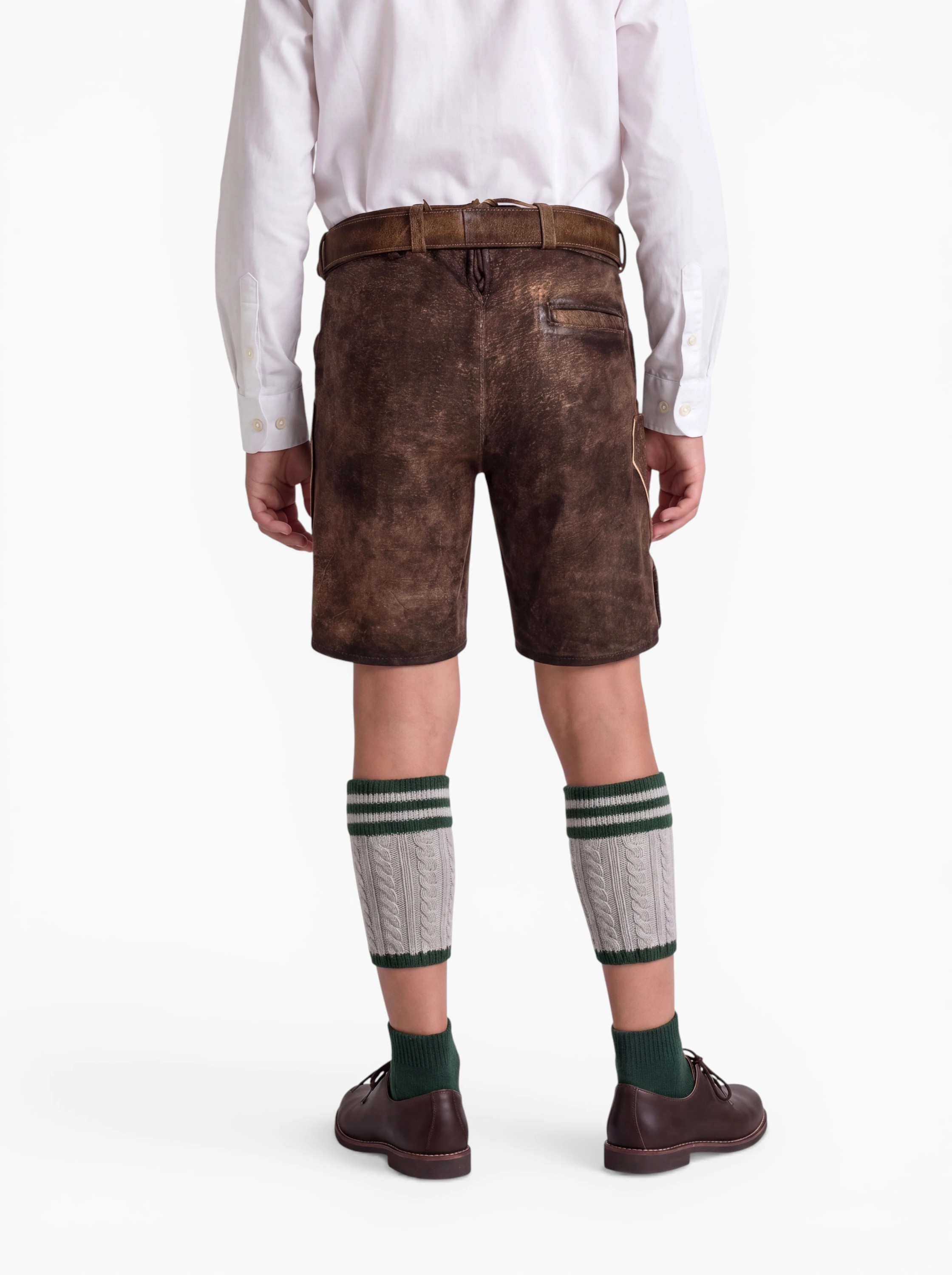 Kinderlederhose kurz Adam in Dunkelbraun von Nübler