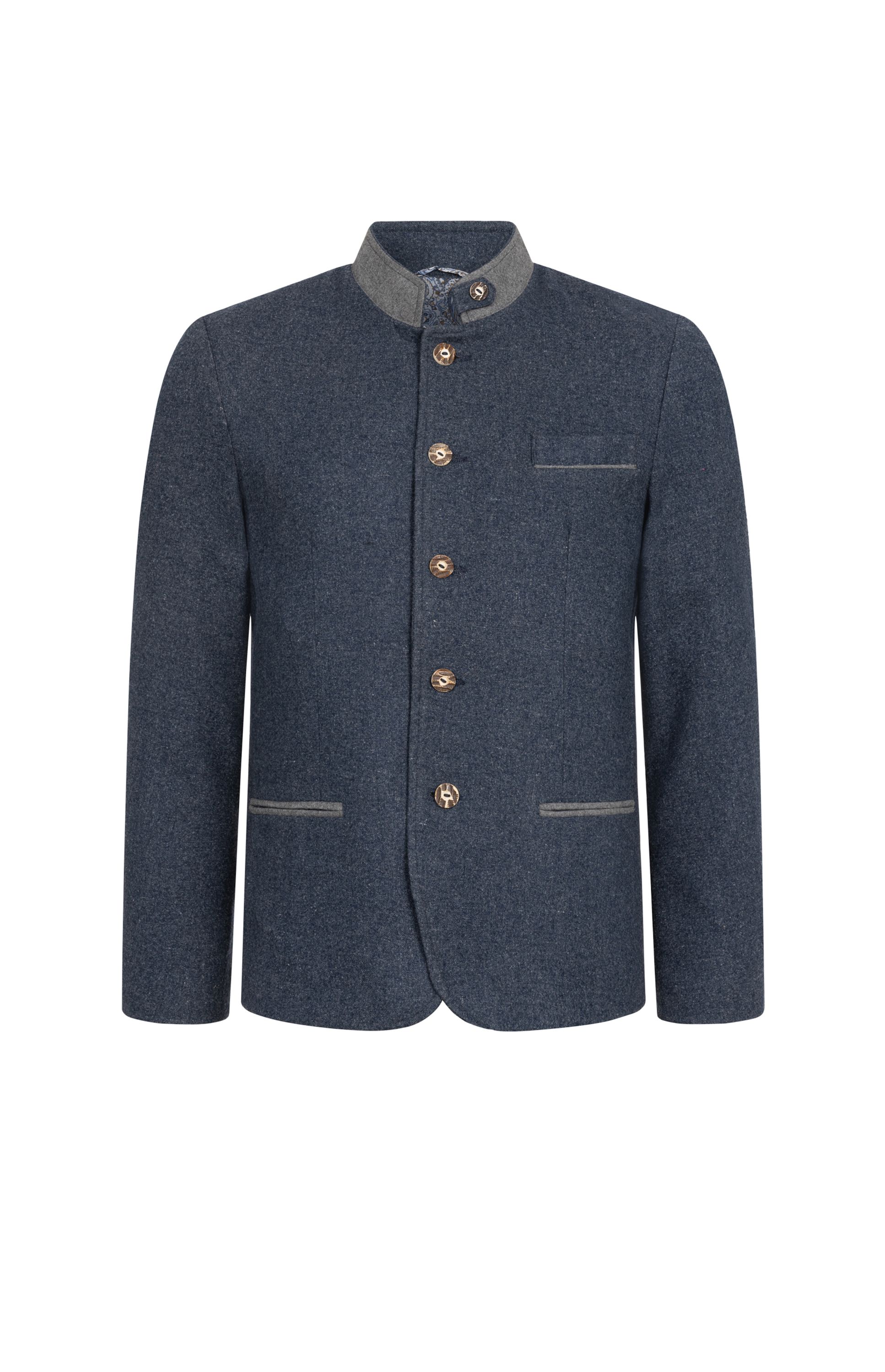Trachtenstrickjacke Leopold Langarm in Blau