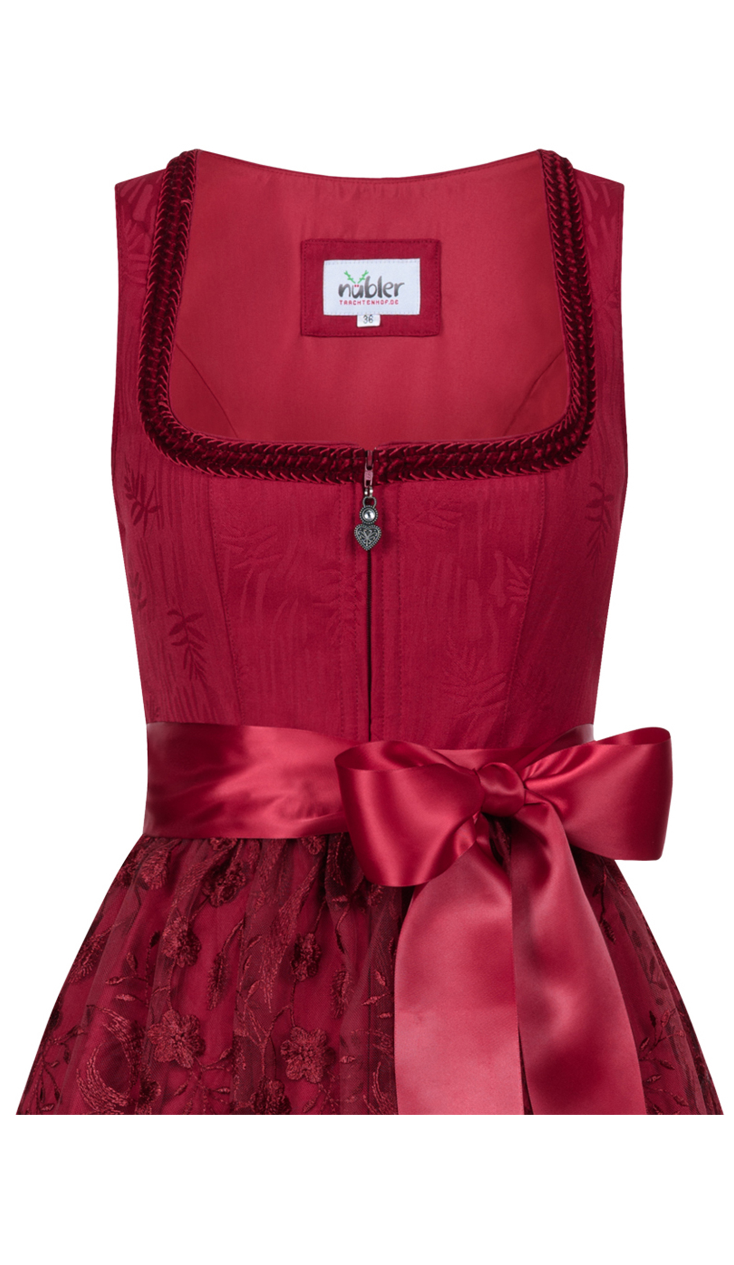 Midi-Dirndl Floreta in Herzrot von Nübler