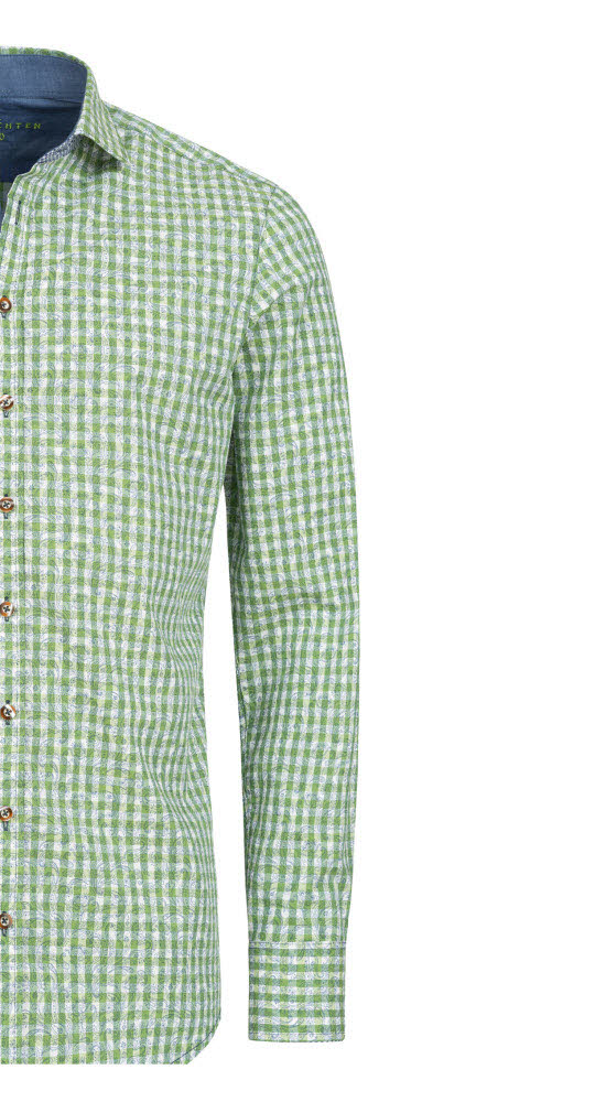 Trachtenhemd Fred Langarm in Giftgrün von OS-Trachten