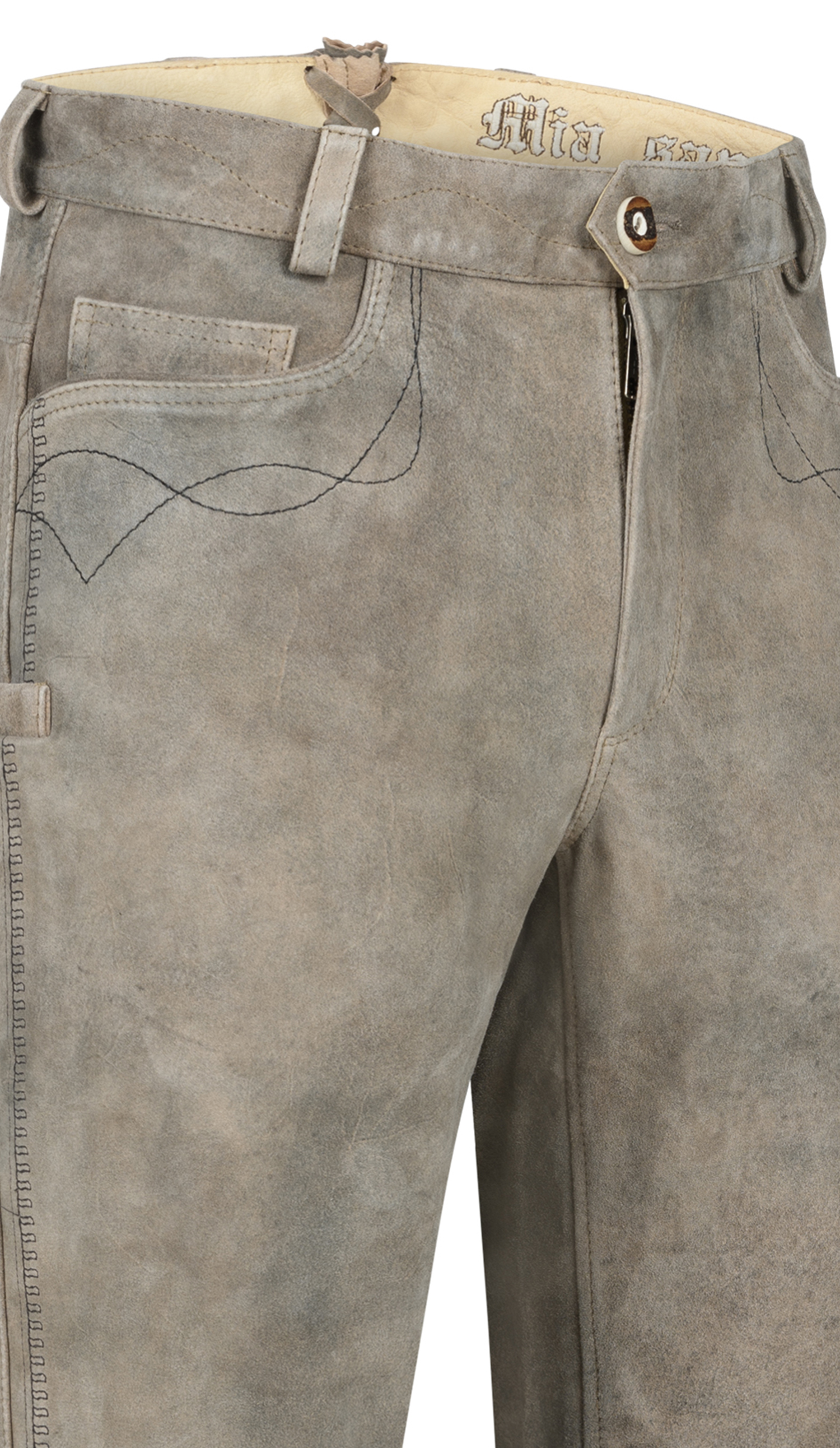Lederhose lang Adrian in Antikbraun von Nübler