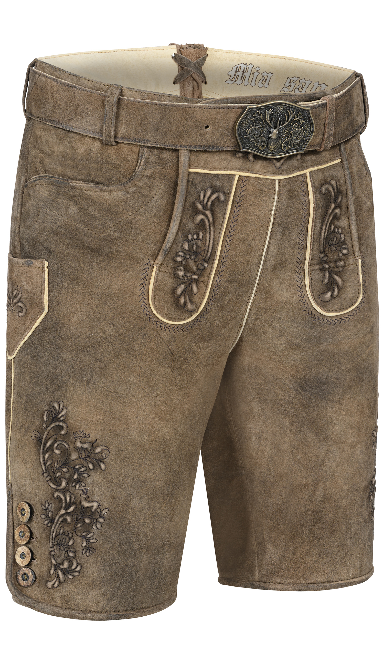 Lederhose kurz Landgraf in Antikbraun von Nübler