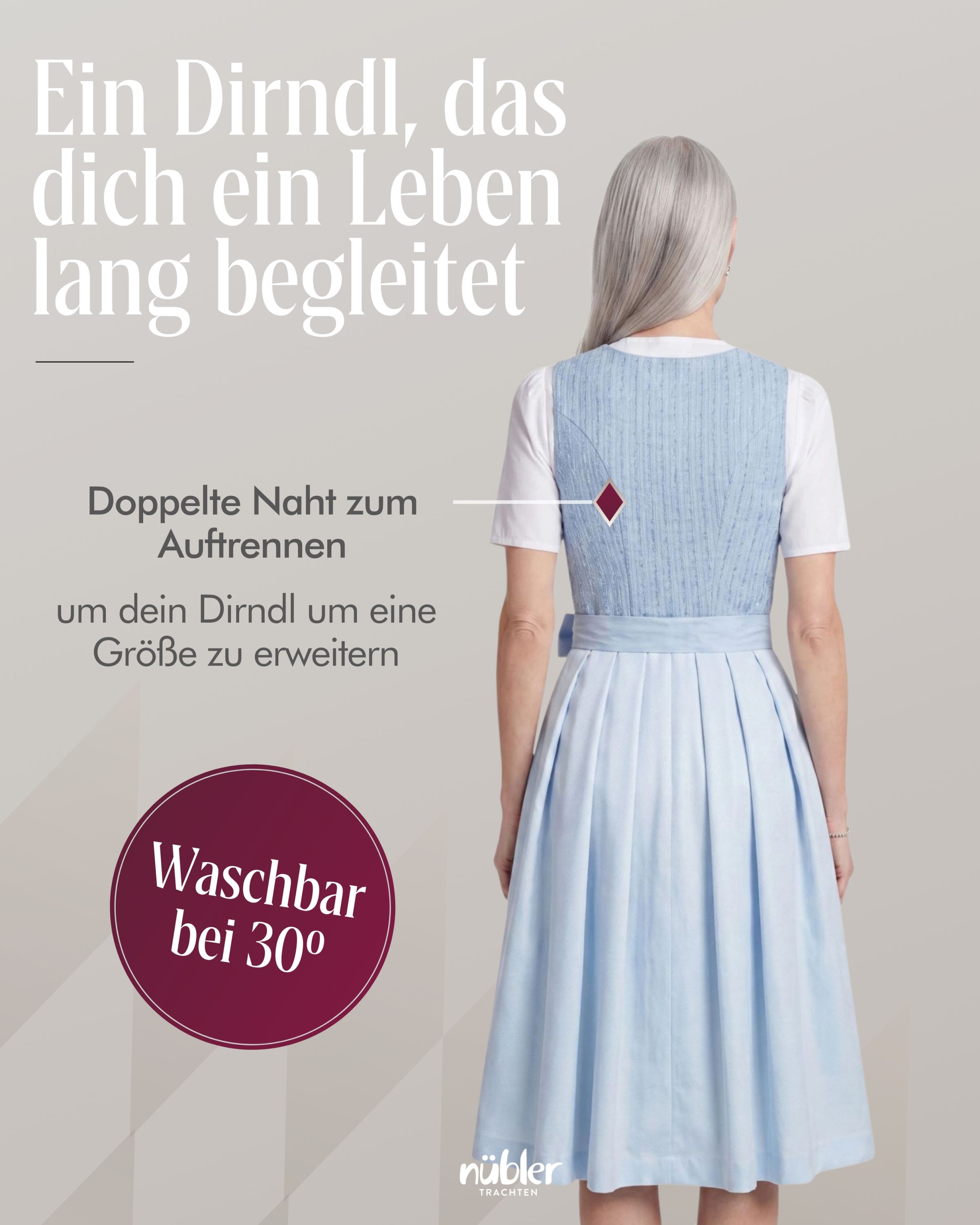 Mididirndl Katherina in Hellblau