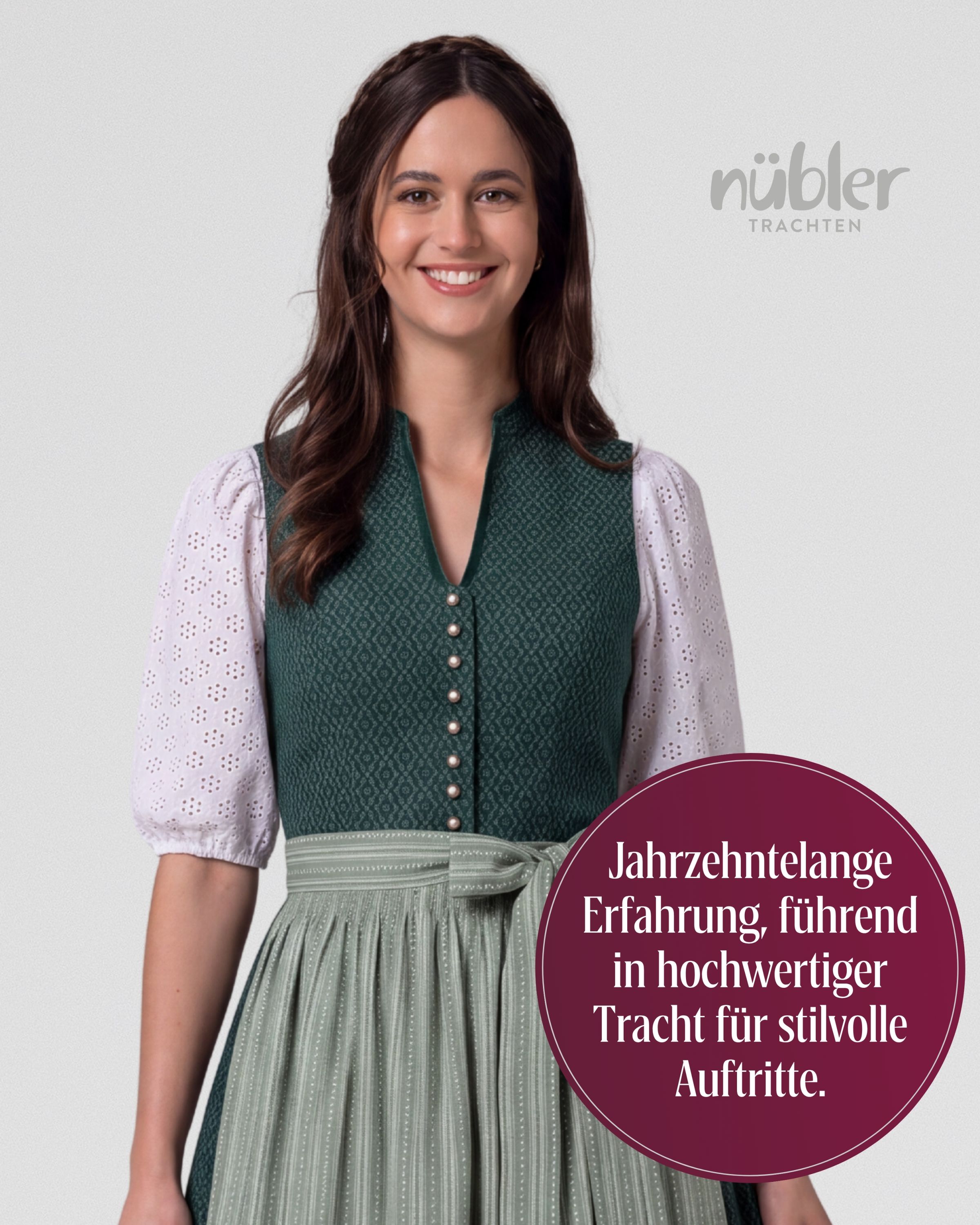 Midi Dirndl Frieda in Grün von Nübler