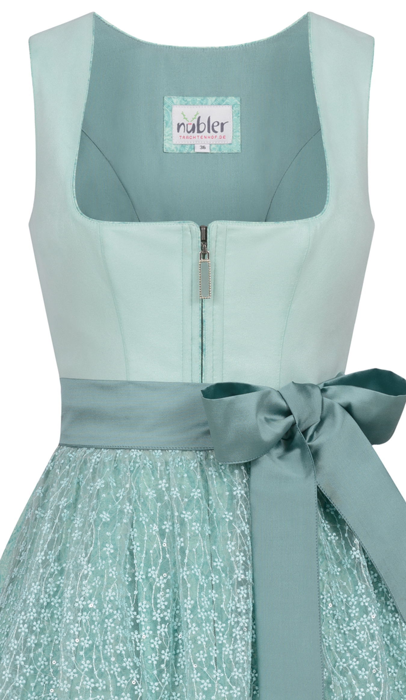 Midi Dirndl Gundi in Aqua von Nübler