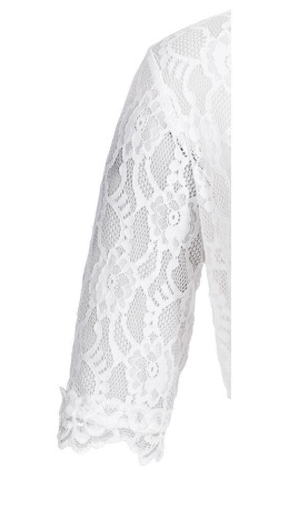 Dirndlbluse 3/4 Arm Laura in Weiß von Nübler Größe 32
