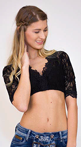 Dirndlbluse 3/4 Arm Laura in Schwarz von Nübler