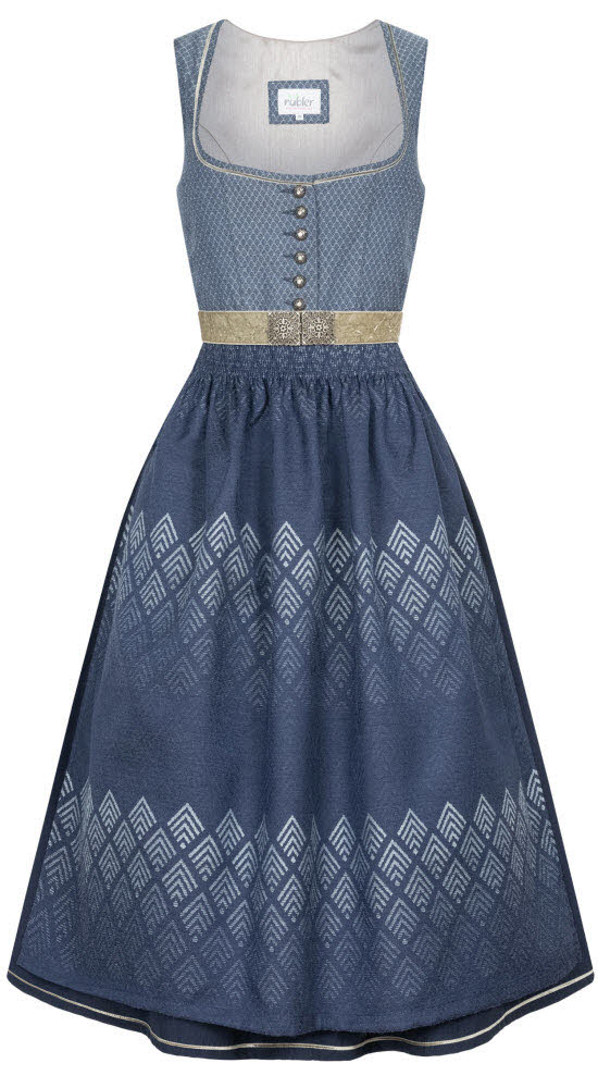 Dirndl lang Ekatharina in Blau von Nübler