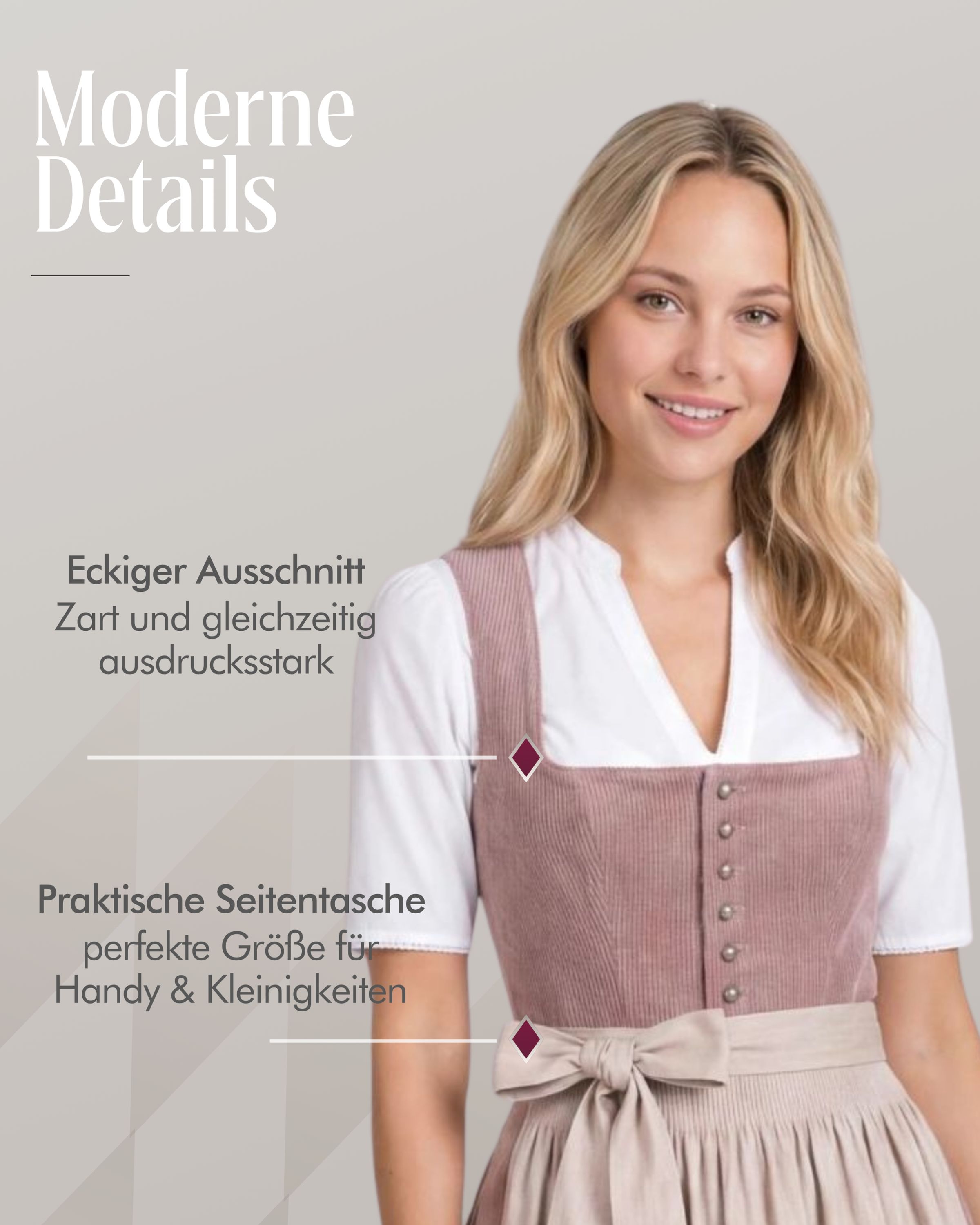 Midi Dirndl Kira in Rose