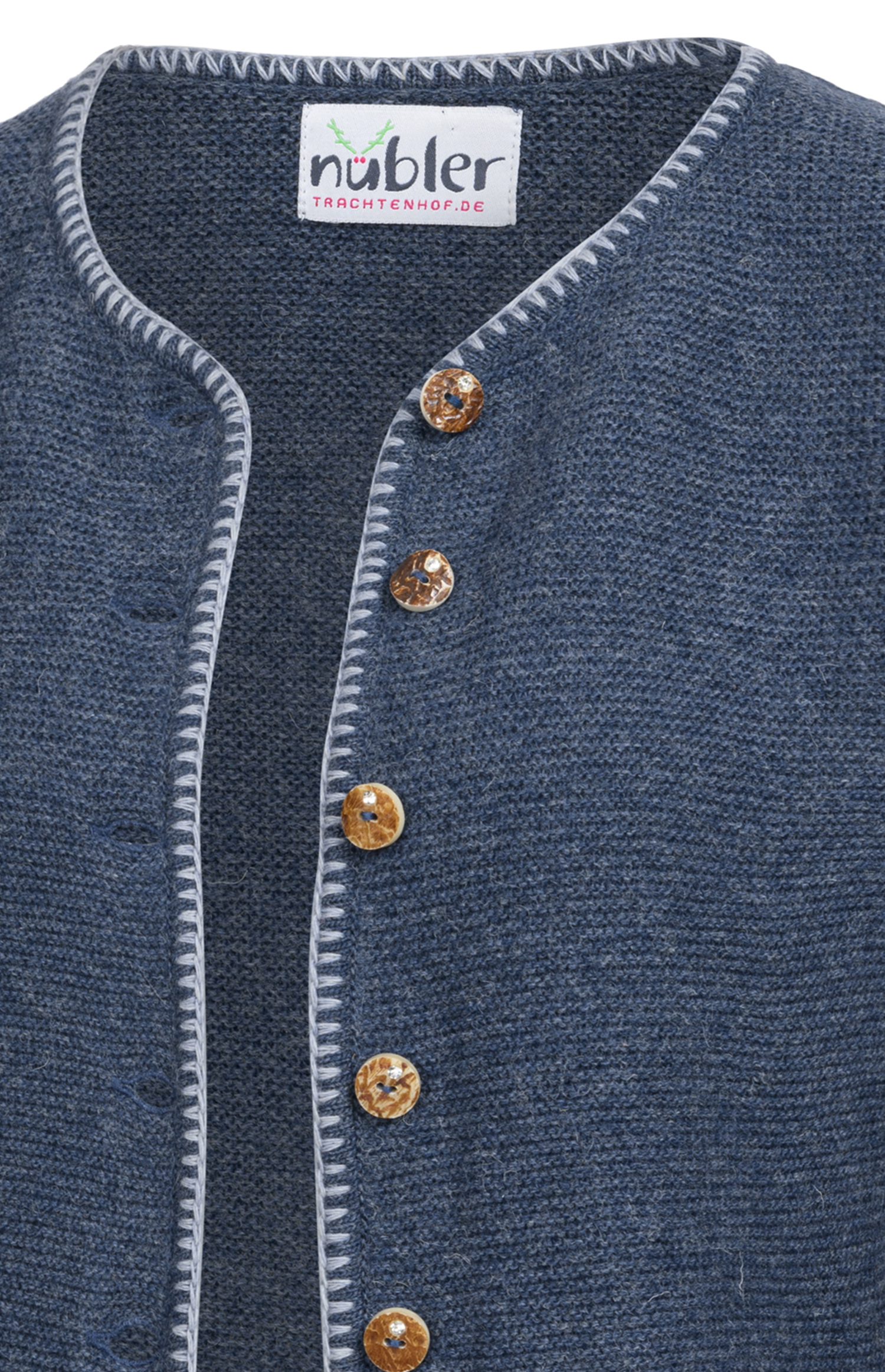 Dirndlstrickjacke Maria in Rauchblau von Nübler
