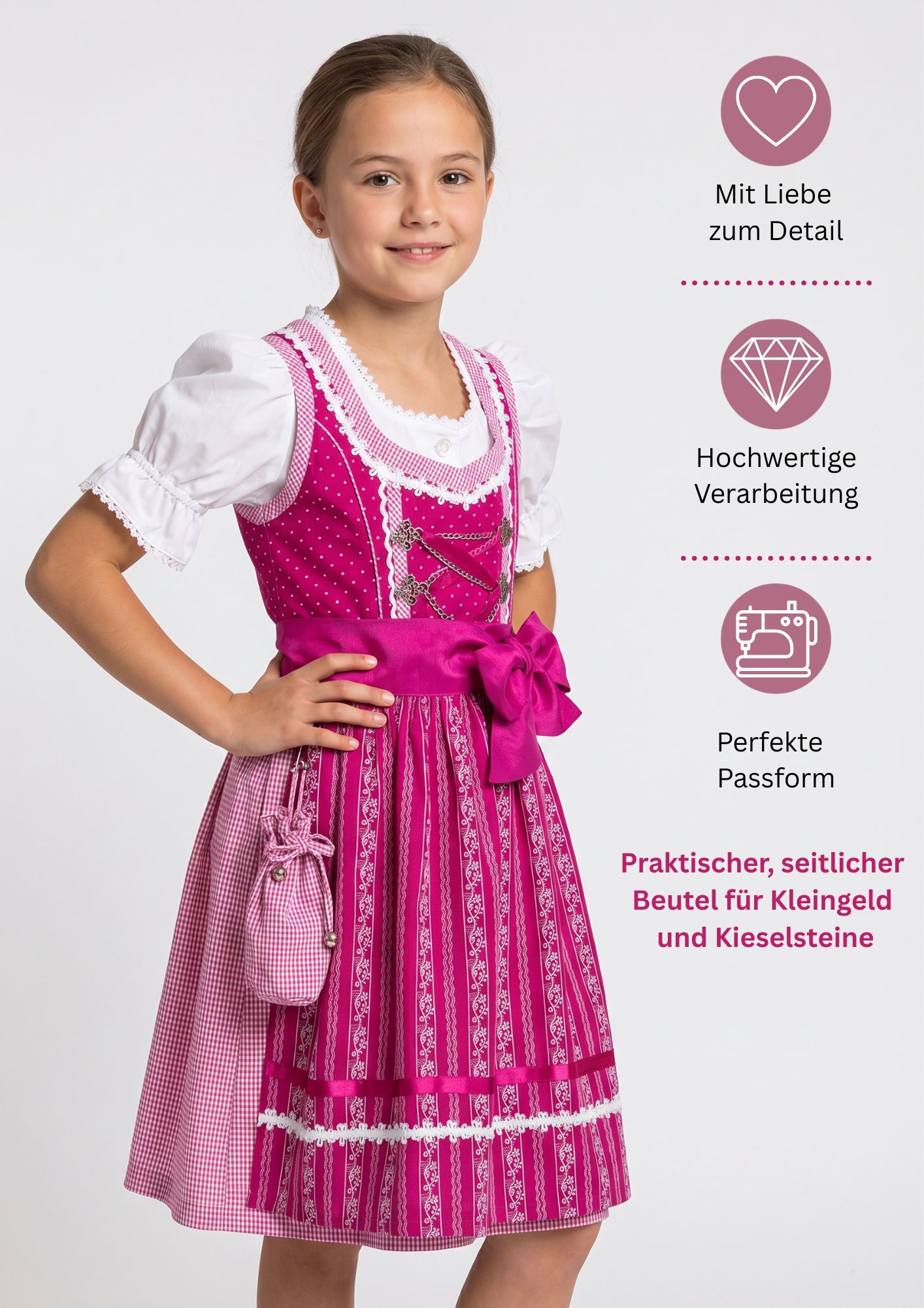 Mädchen Dirndl im traditionellen Stil Kinder Trachten