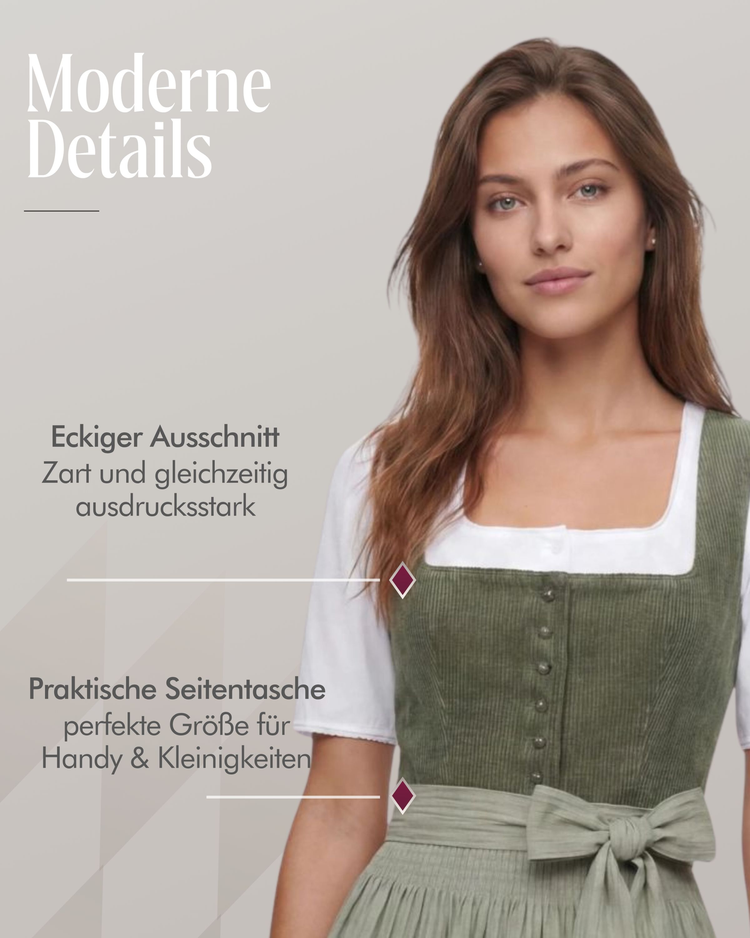 Mididirndl Kira in Oliv