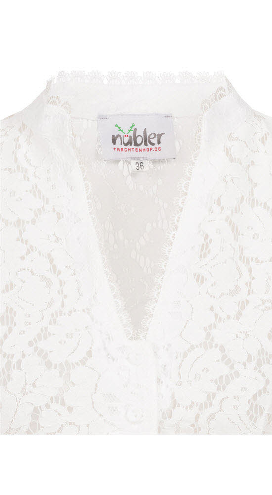 Dirndlbluse Kurzarm Melani in Creme von Nübler Größe 32