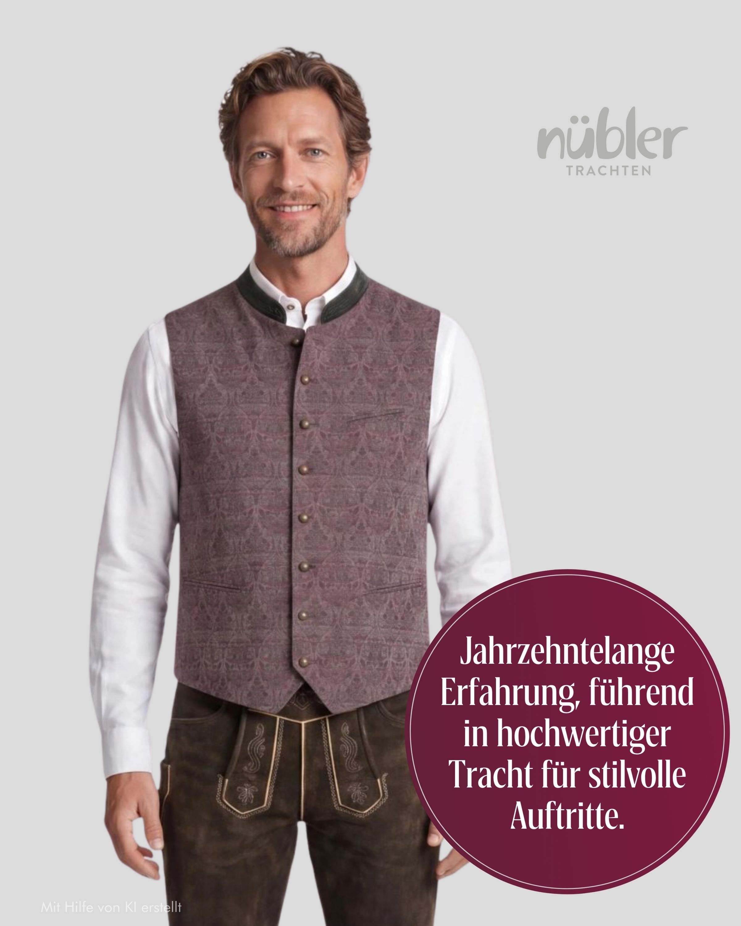 Trachtenweste Karlo in Beere von Nübler
