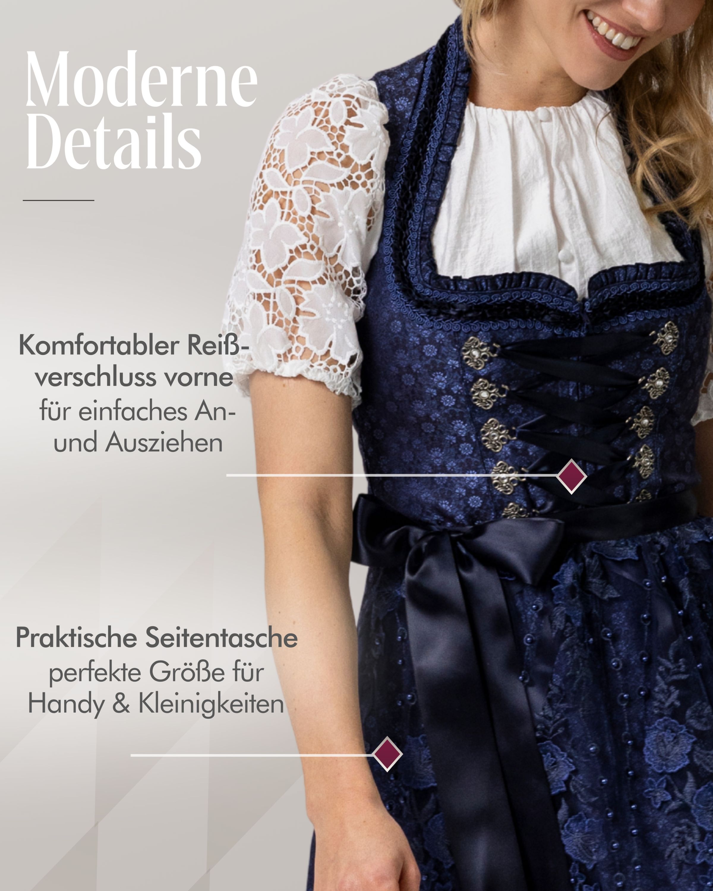 Dirndl midi Coro in Dunkelblau von Nübler