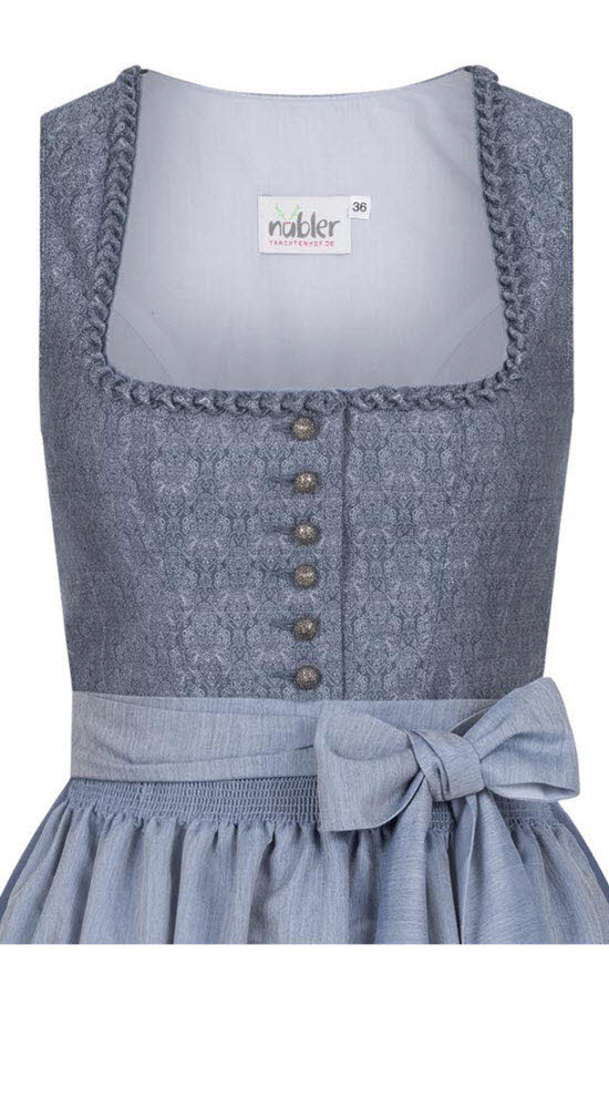 Midi Dirndl Elsa in Rauchblau von Nübler