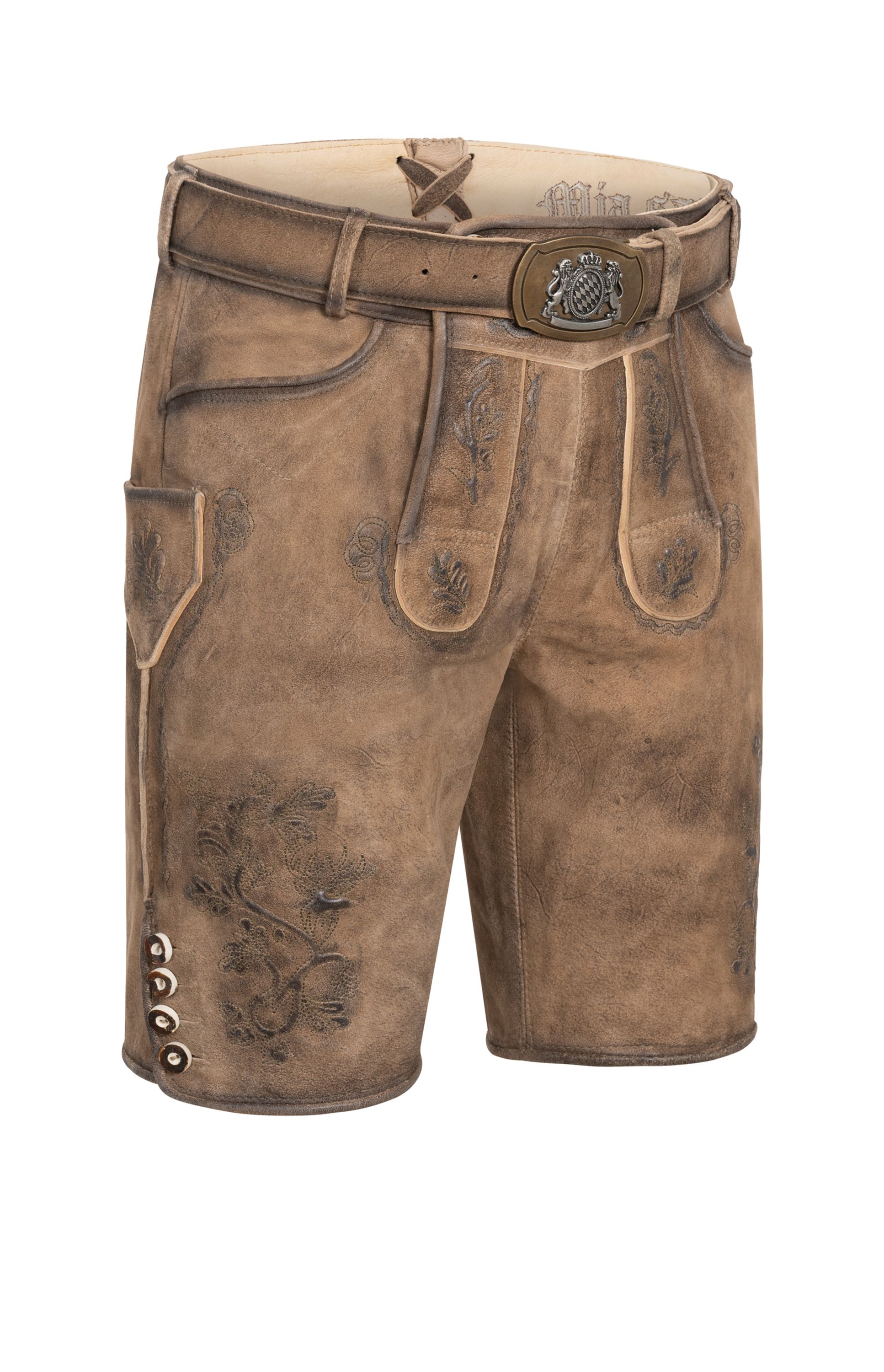 Lederhose Juan-Cuban kurz Latz in Sand