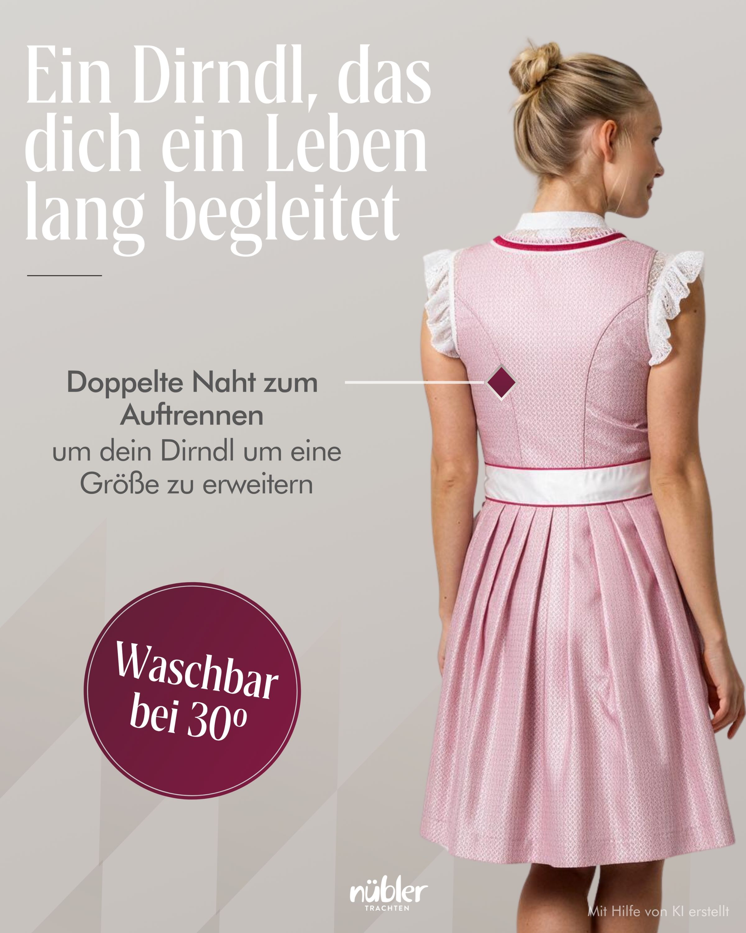 Mini Dirndl Lina in Rosa von Nübler