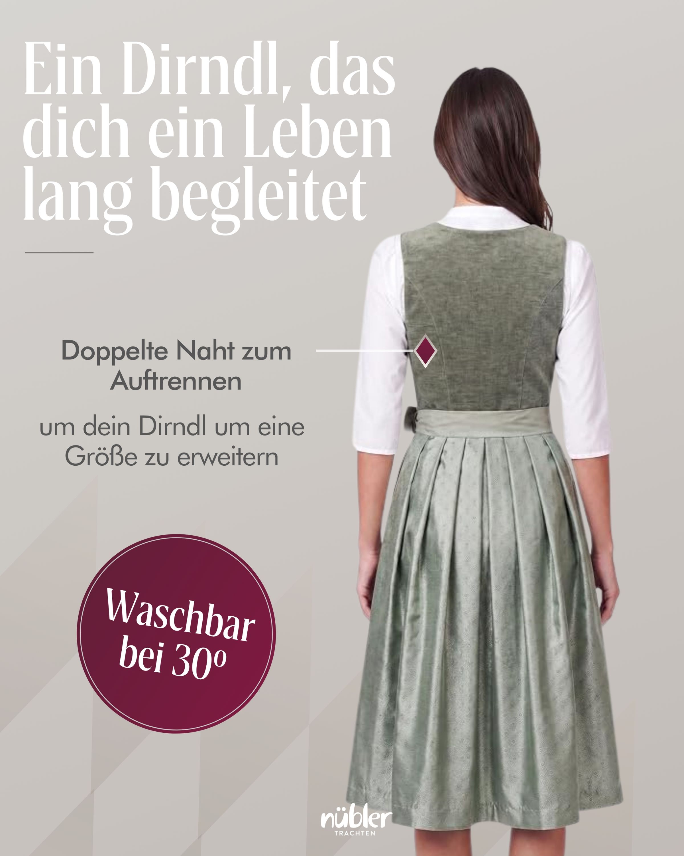 Mini Dirndl Kira in Salbei