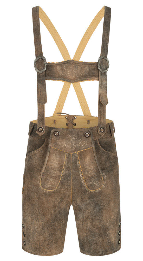 Lederhose kurz Bertl in Torf Braun Antik von Nübler Lederhose kurz Bertl in Torf Braun Antik von Nübler