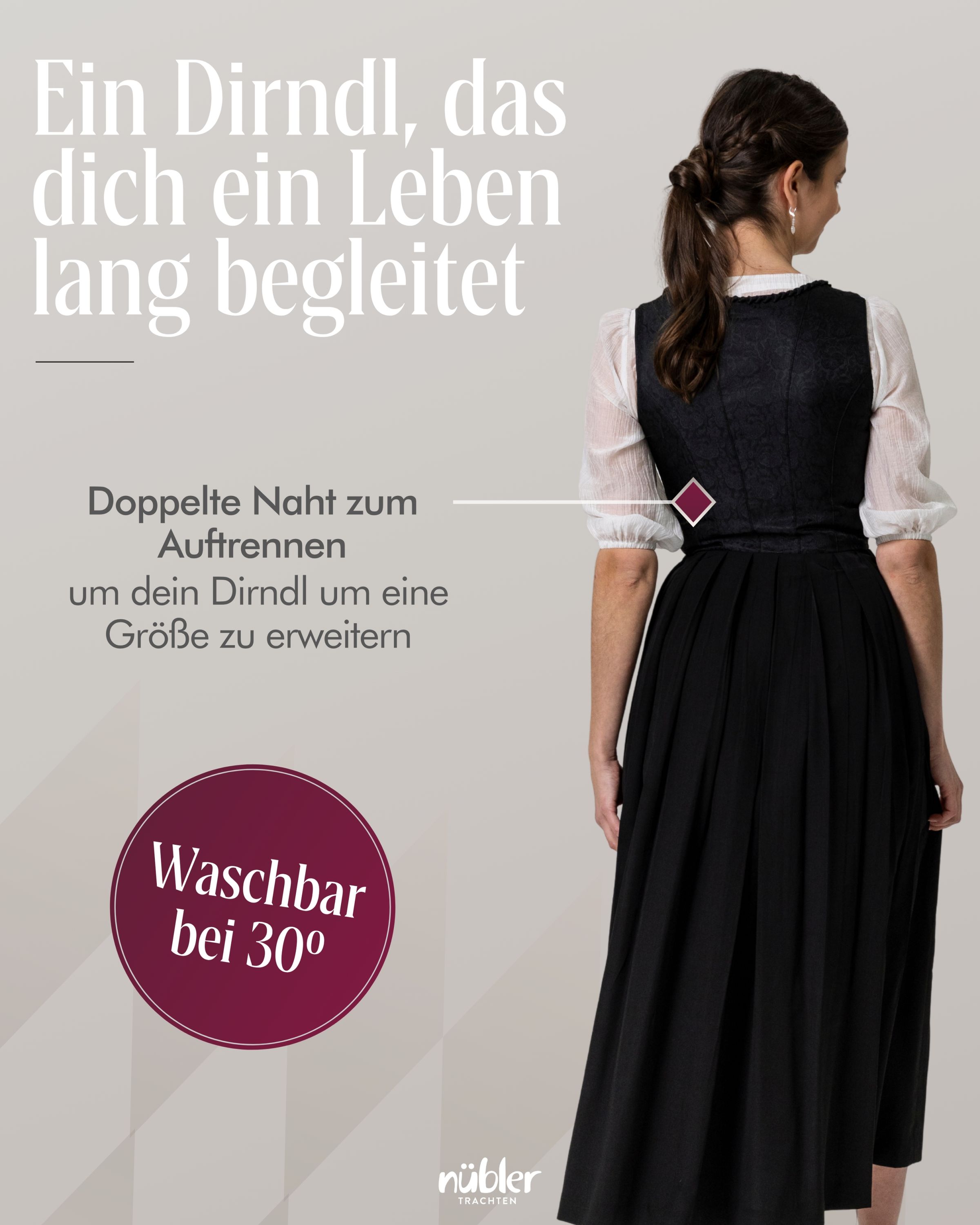 Gastrodirndl Frau Wirtin in Schwarz von Nübler