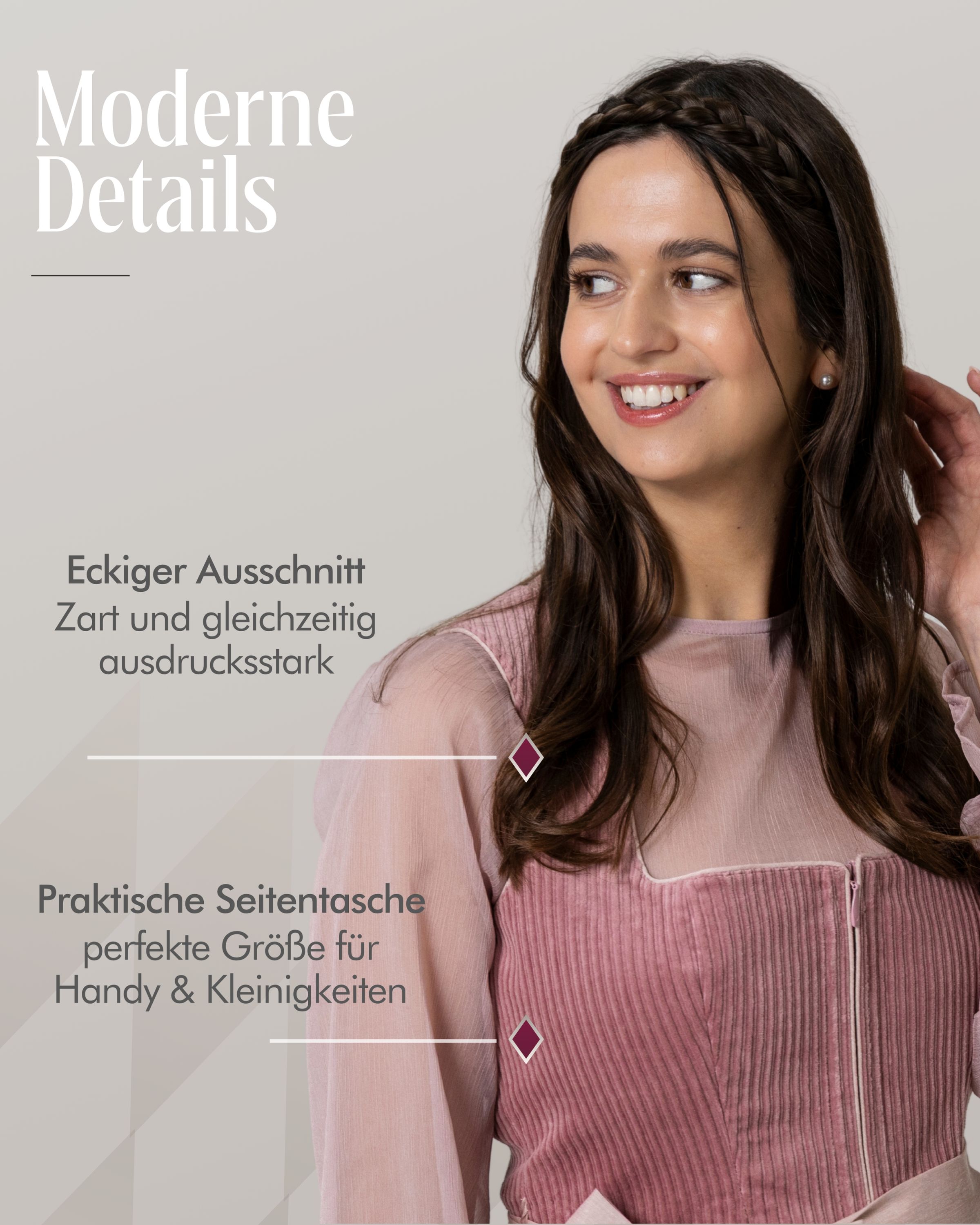 Maxi Dirndl Florentine in Rosenquarz