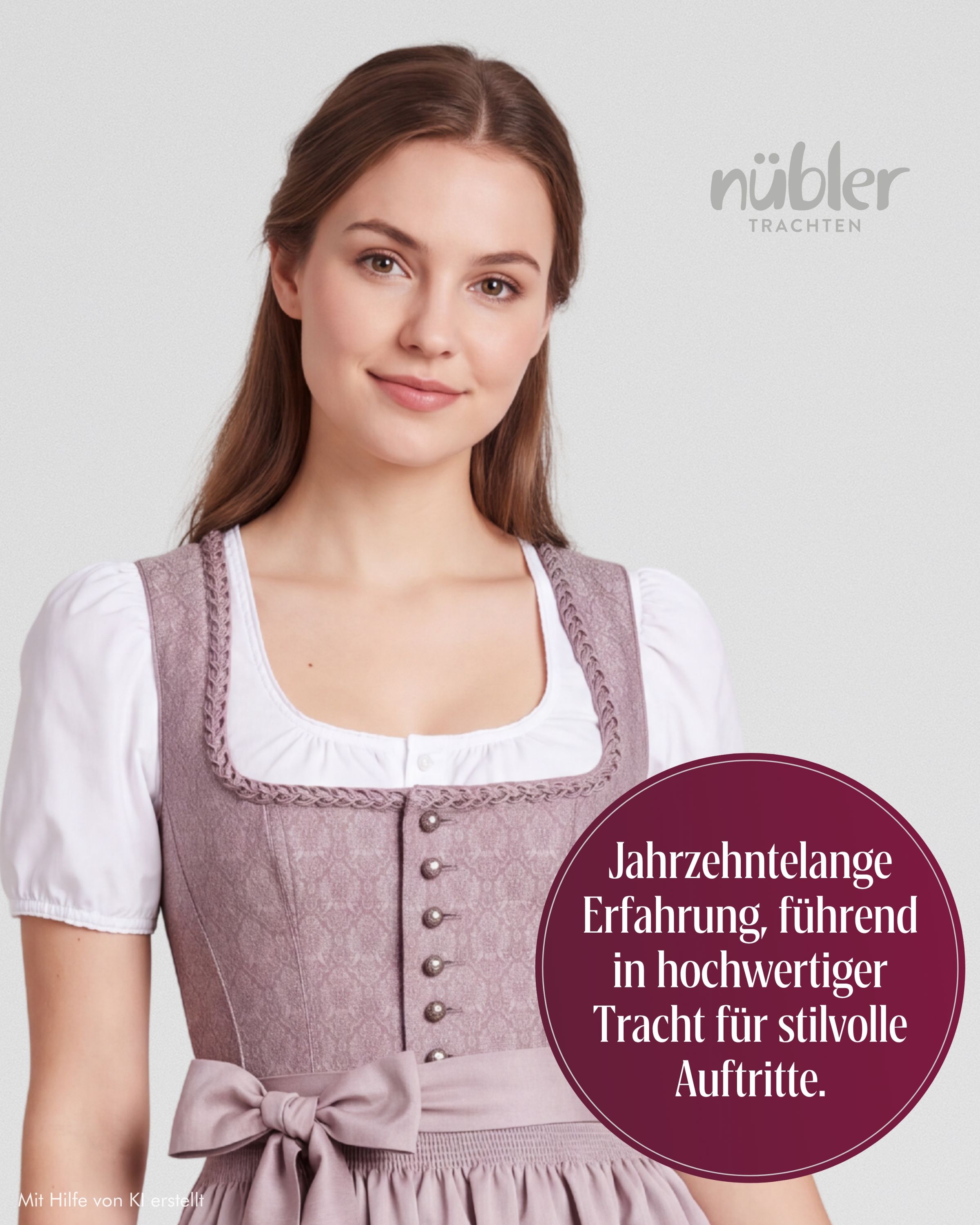 Dirndl lang Adele in Altrosa von Nübler