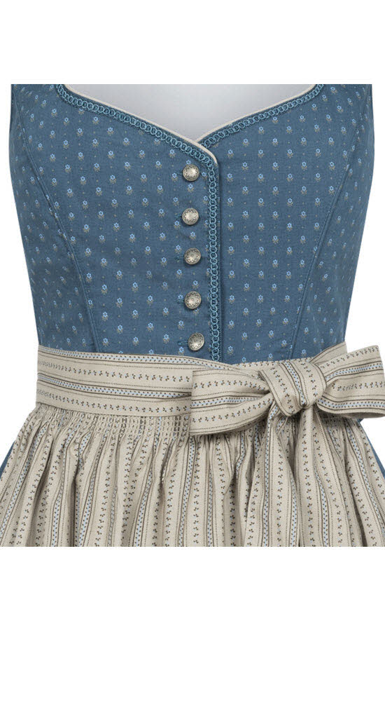 Midi Dirndl Felicitas in Rauchblau von Nübler